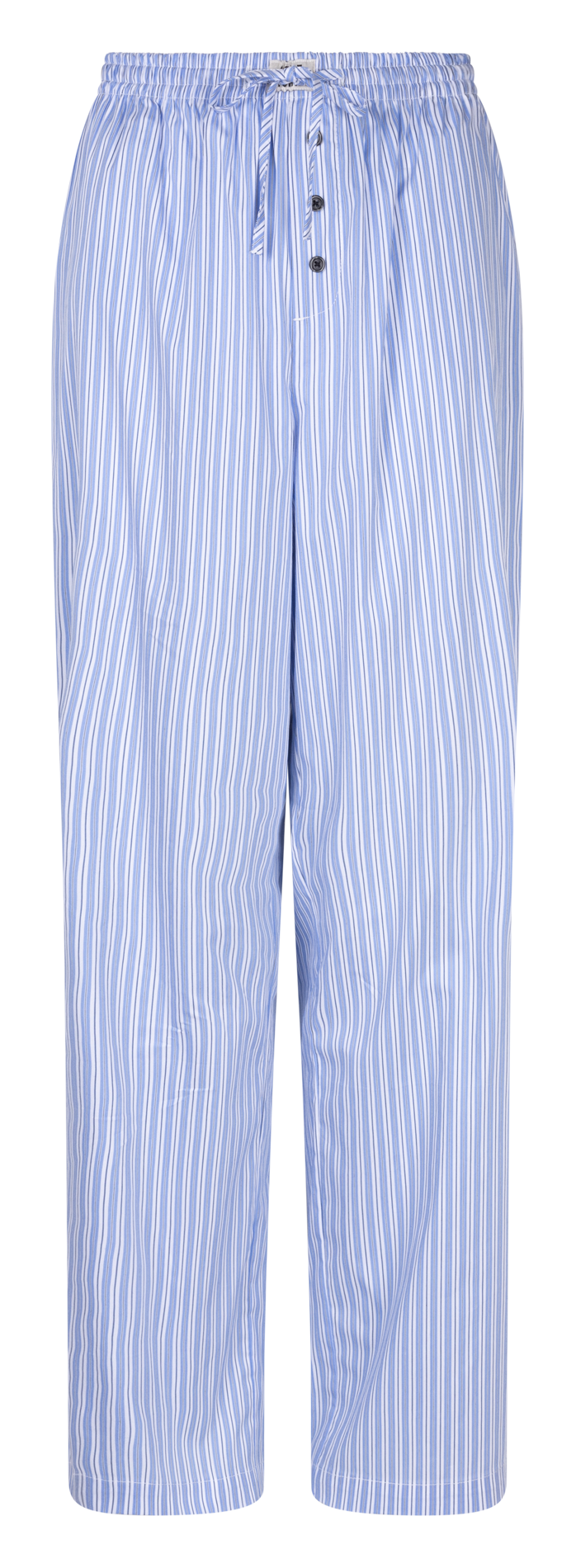 Pantalon droit rayé en coton mélangé Bleu