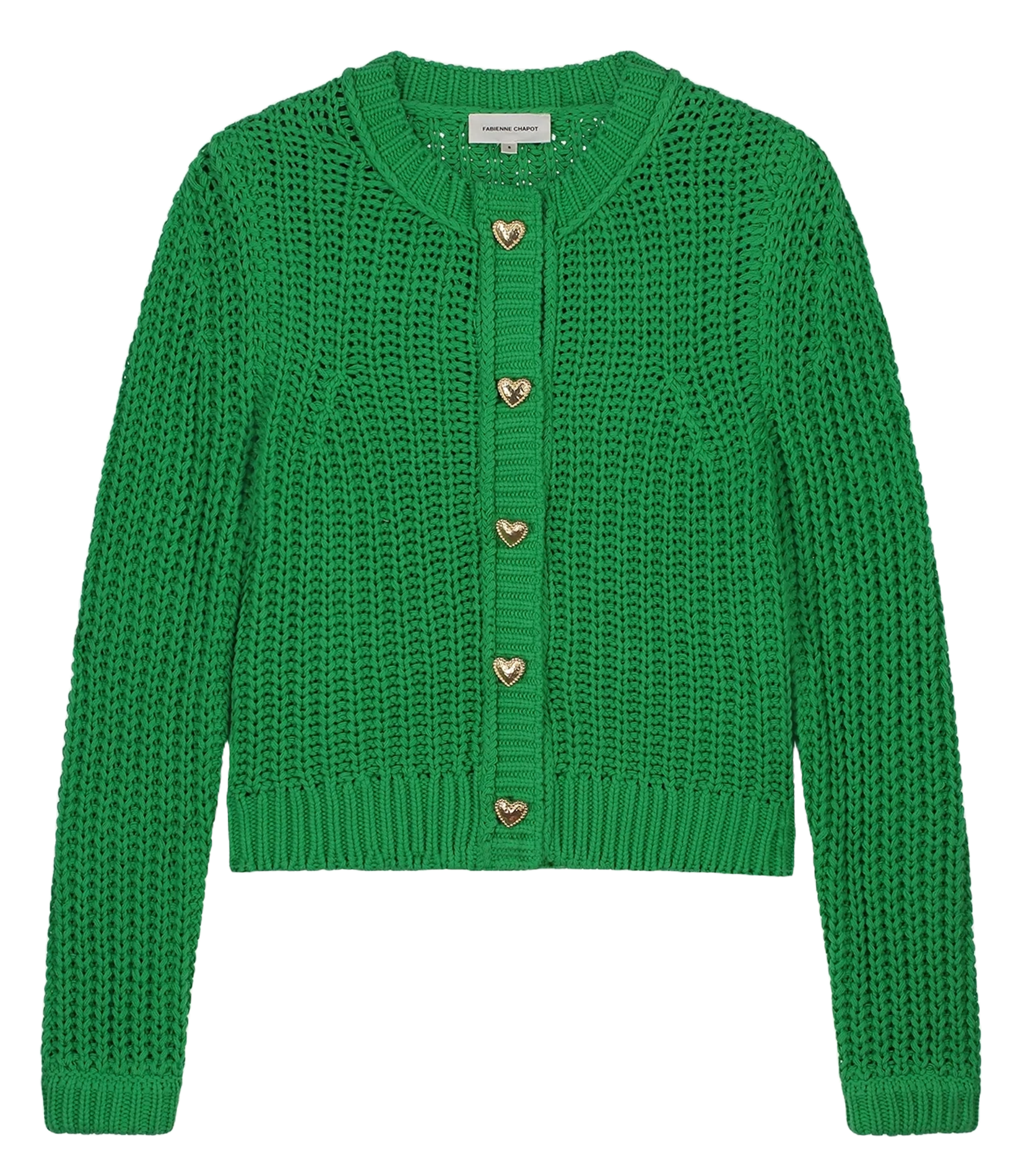 Vest van biologische katoenmix met ronde hals FABIENNE CHAPOT Groen