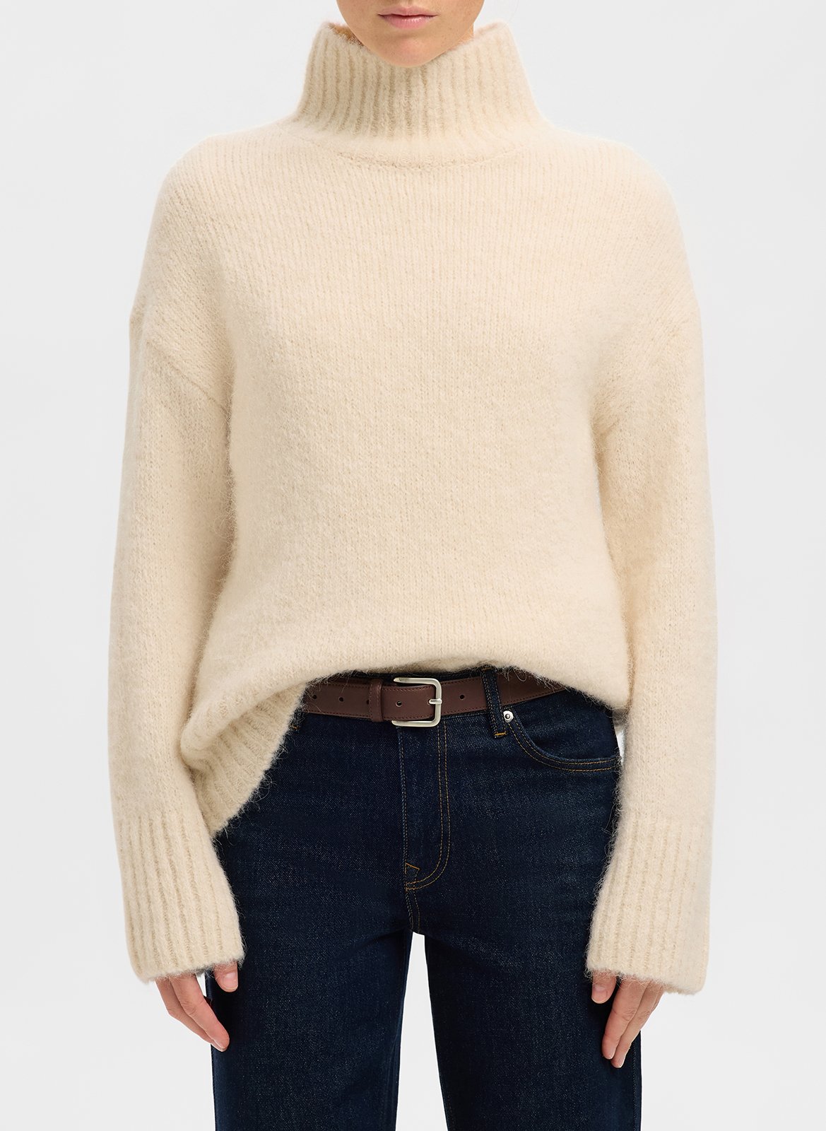 Coltrui van wolmix SELECTED Beige