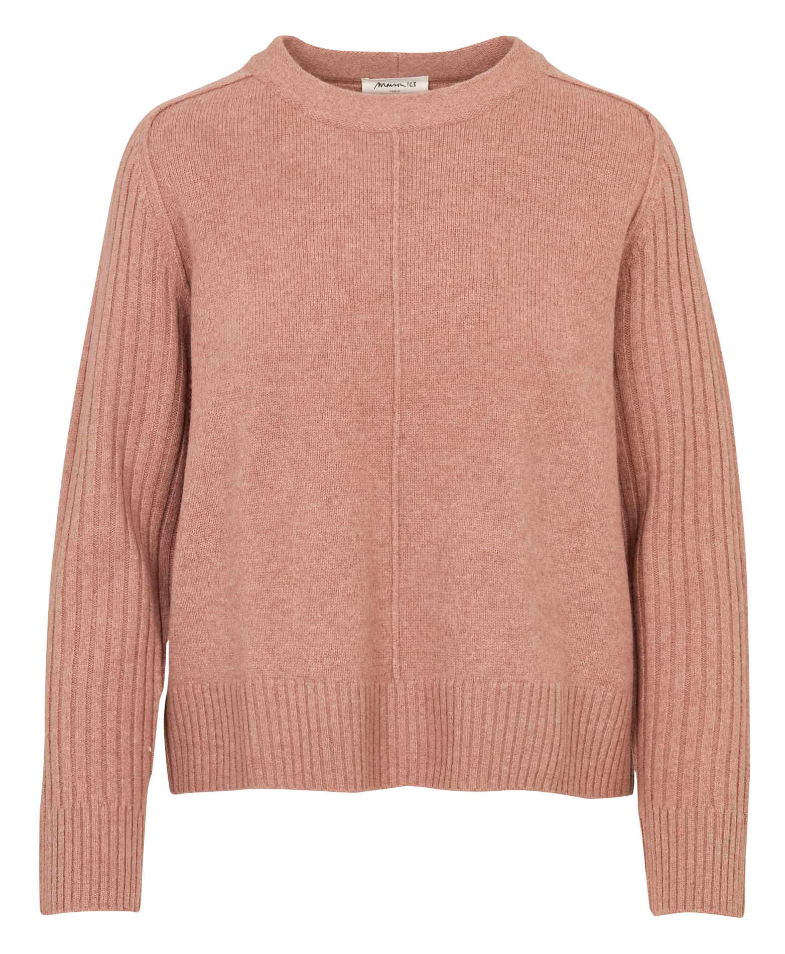 Straight round neck wool sweater MAISON 123 Pink