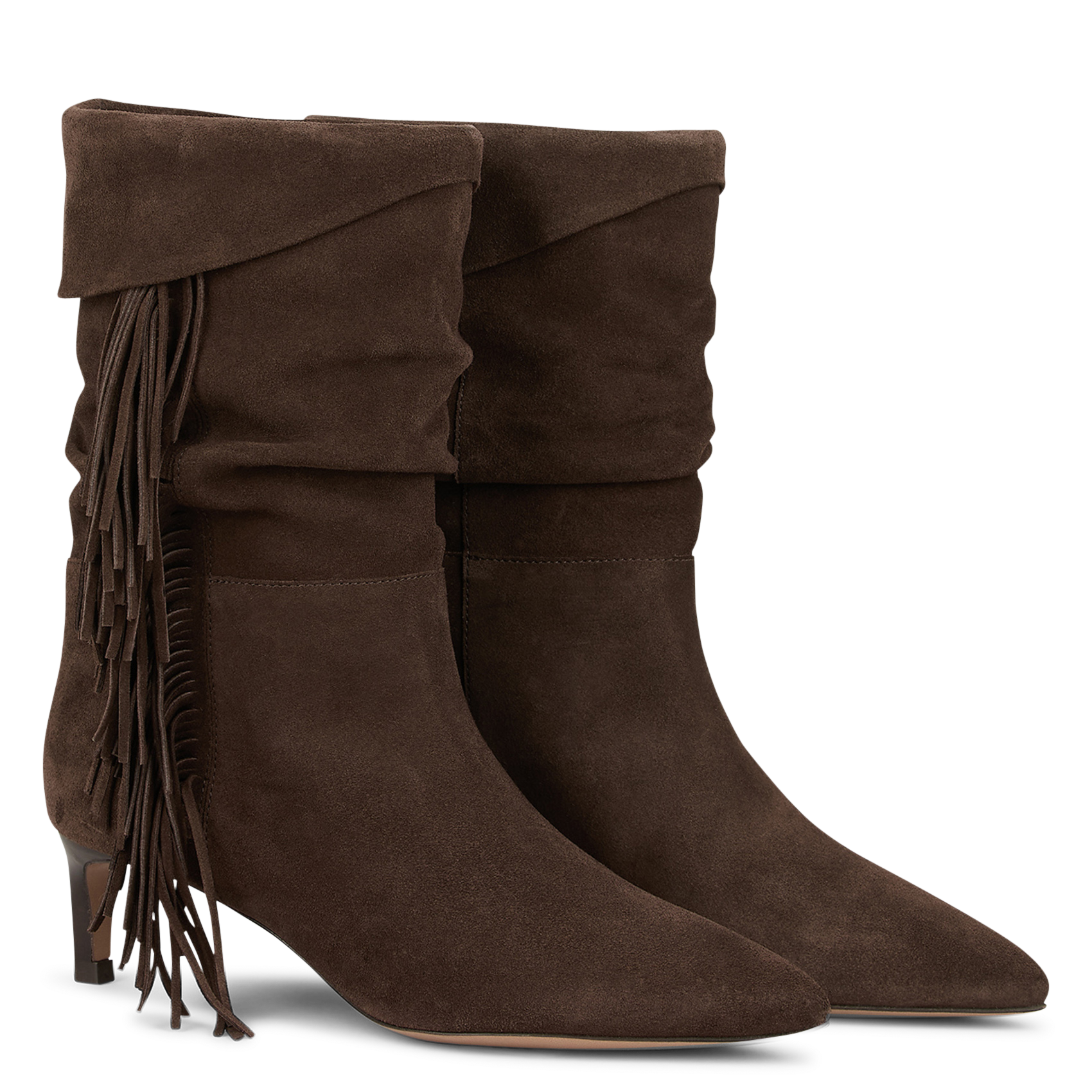 Solid leather fringed boots BA&SH Brown