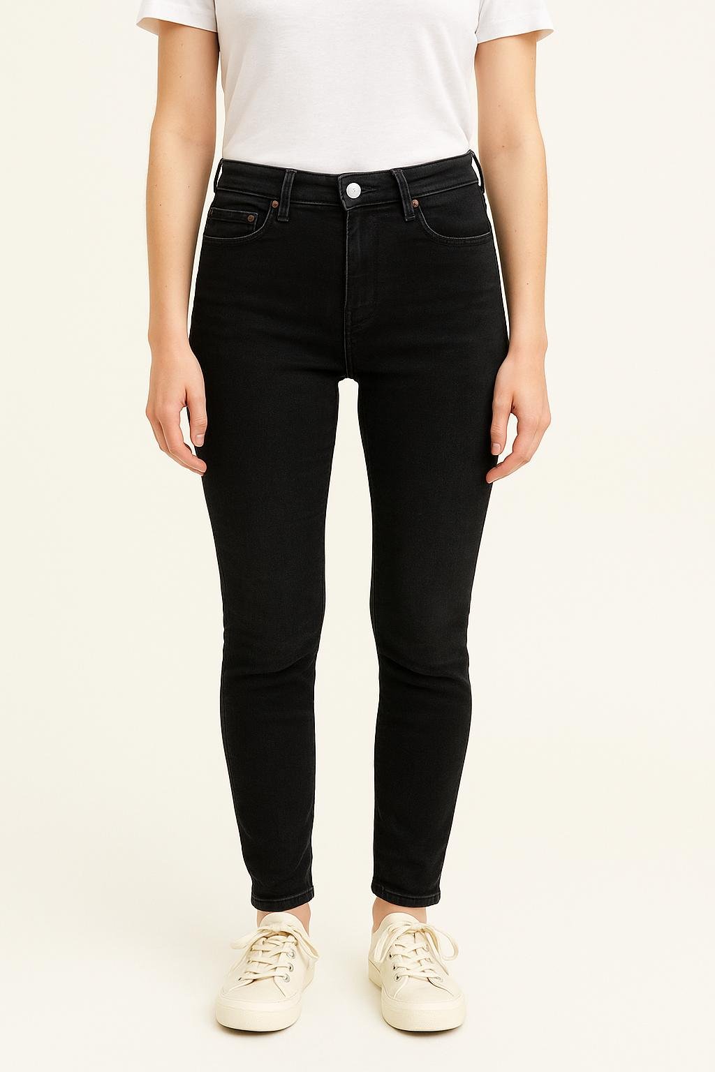 Cropped slim jeans with studs ACNE STUDIOS - Seconde Main Grey