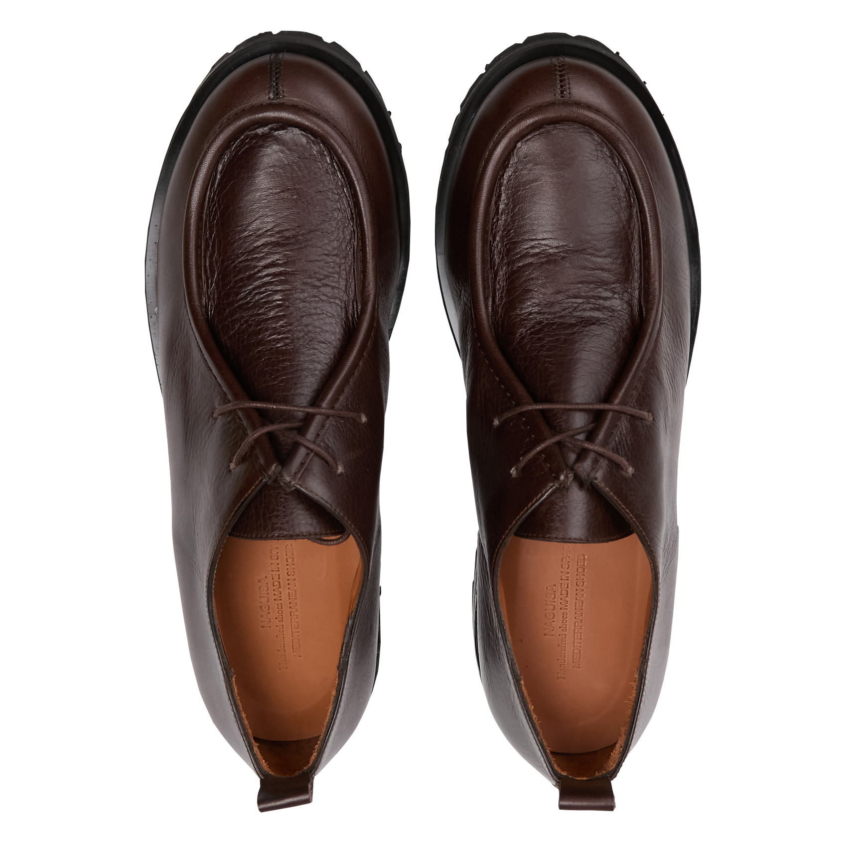 Einfarbige Schnür-Mokassins aus Leder NAGUISA Braun