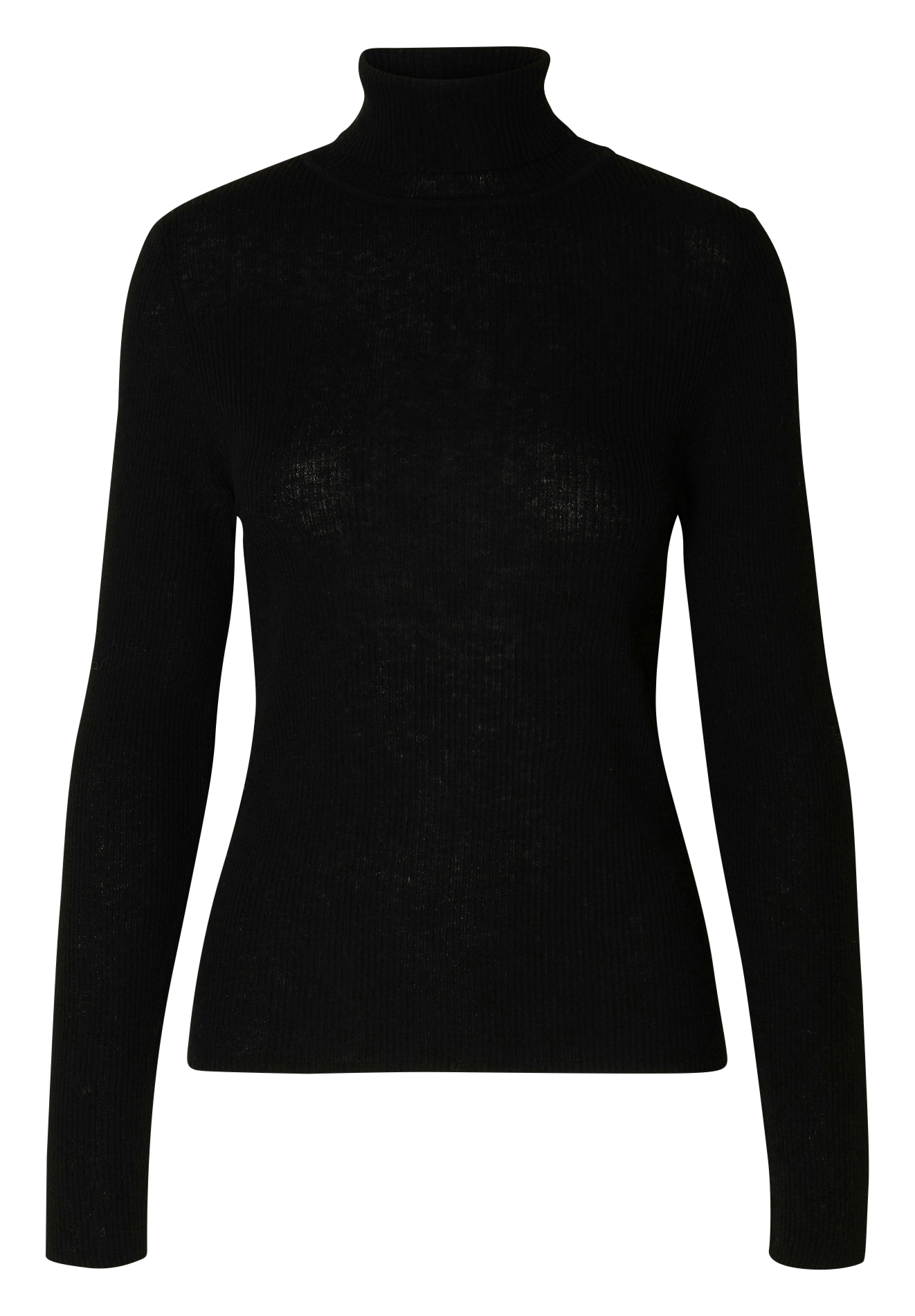 Sous-pull ajusté col roulé en maille SELECTED Noir