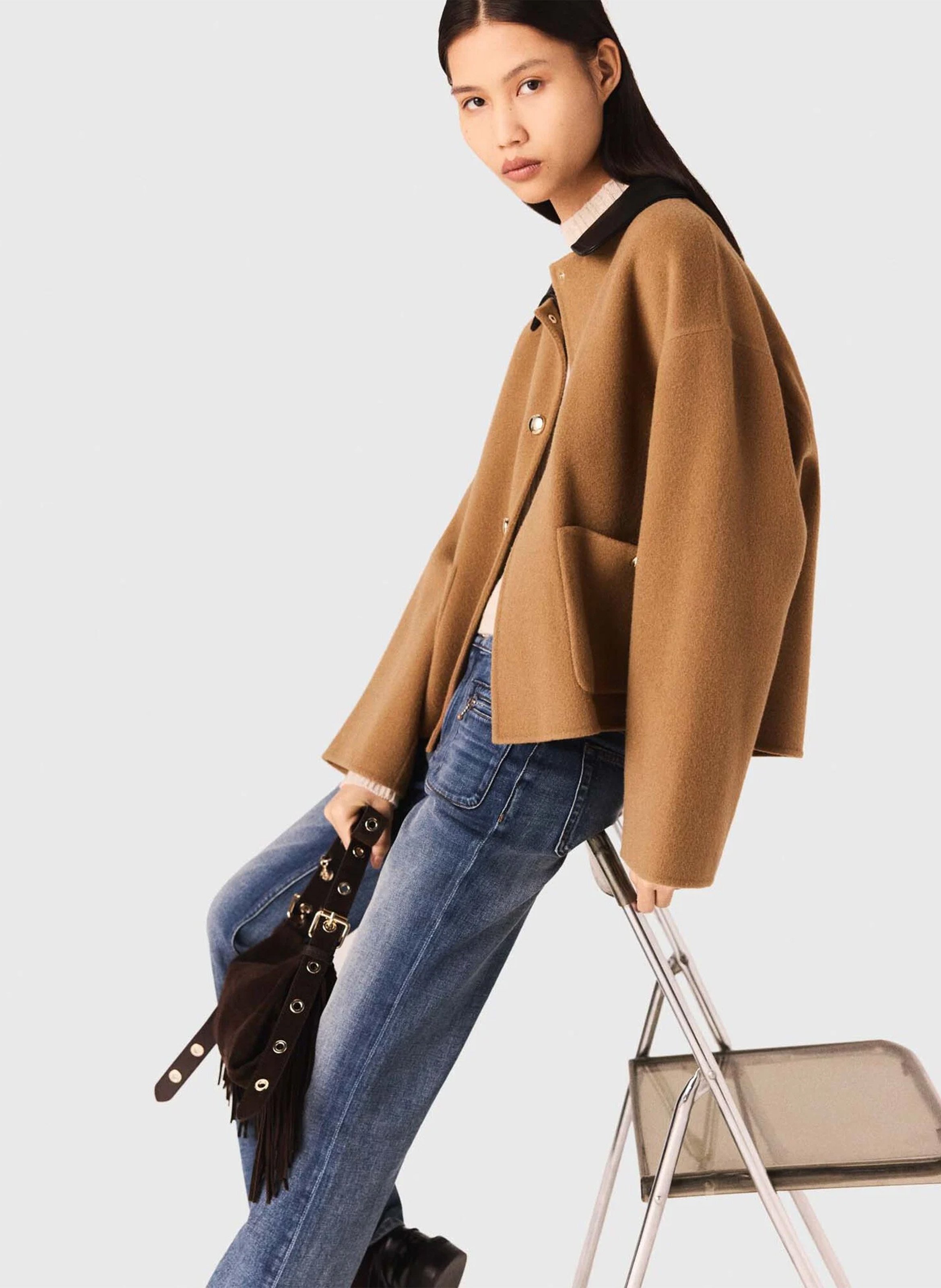 Alpakamantel MAJE Braun