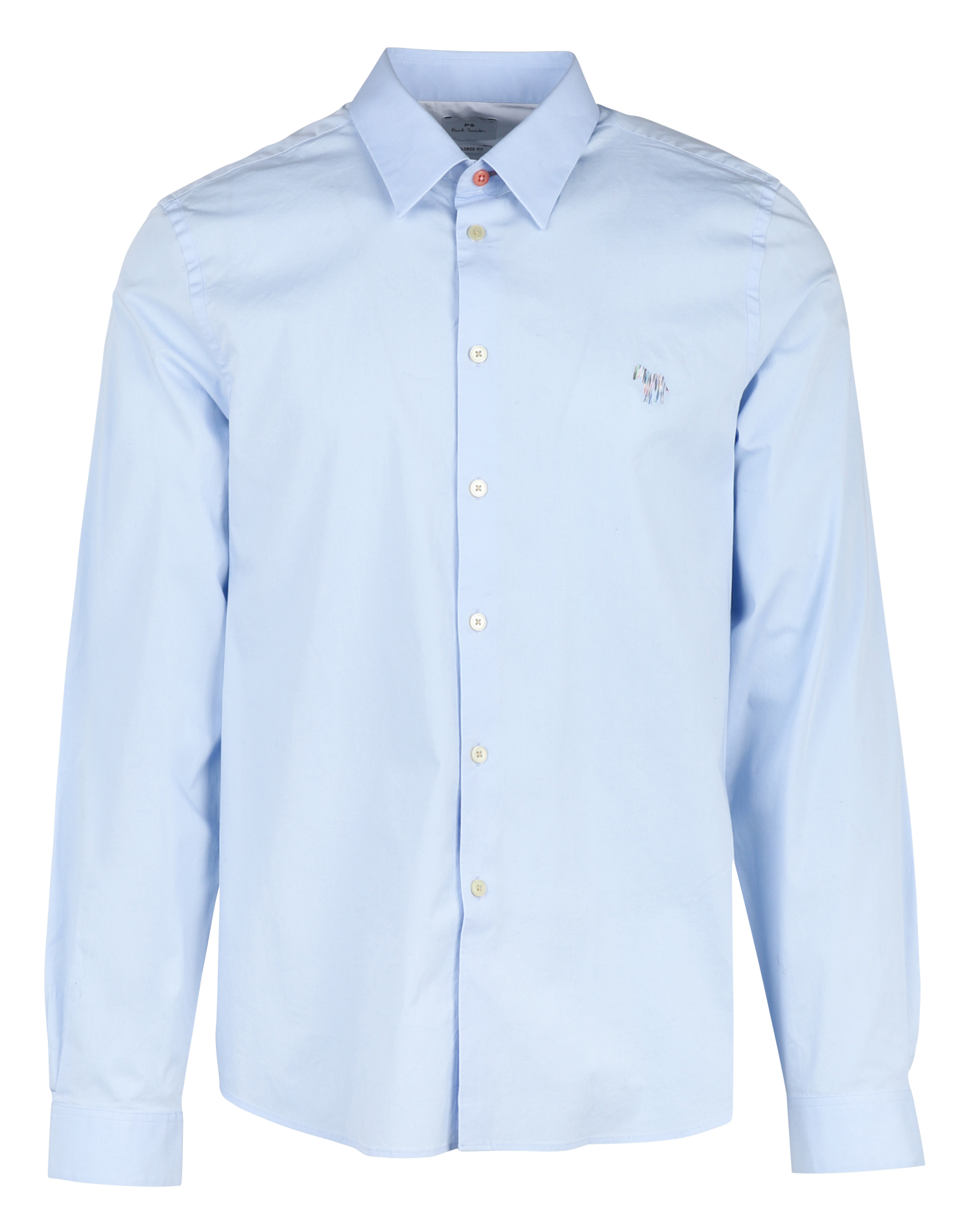 Tailored-fit shirt with classic collar in blended organic cotton PAUL SMITH Blue