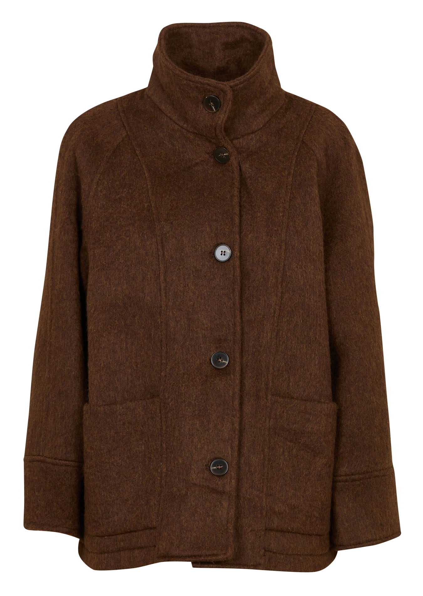 Gerade geschnittene Jacke aus Wollmix mit klassischem Kragen THE KORNER Braun