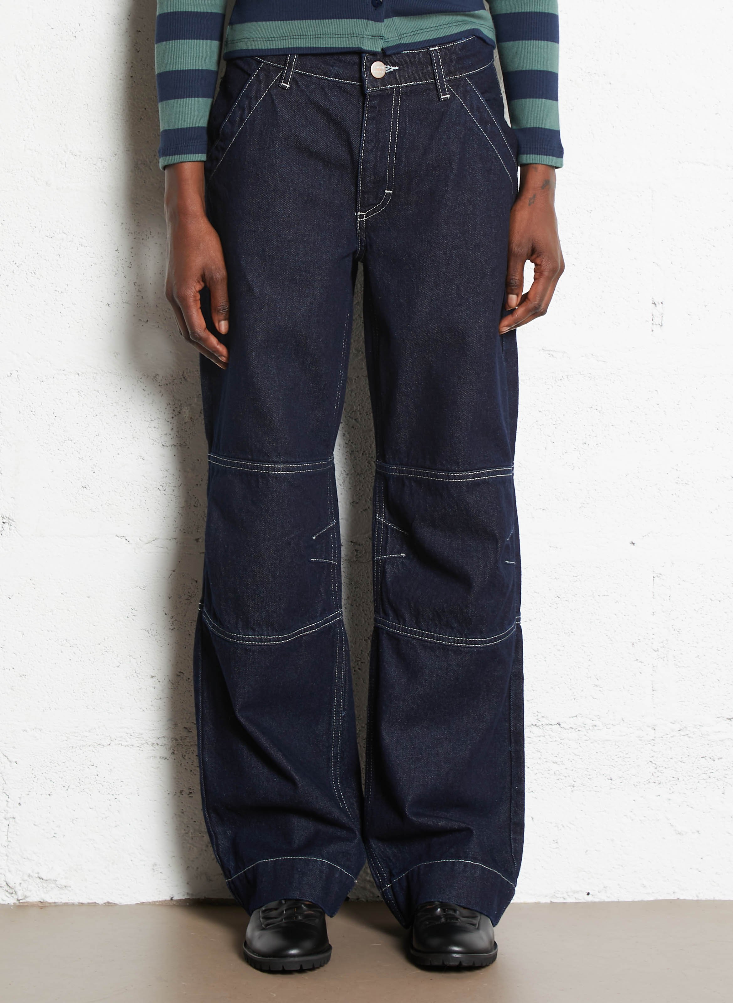 Jean large brut avec surpiqûres DAMSON MADDER Bleu