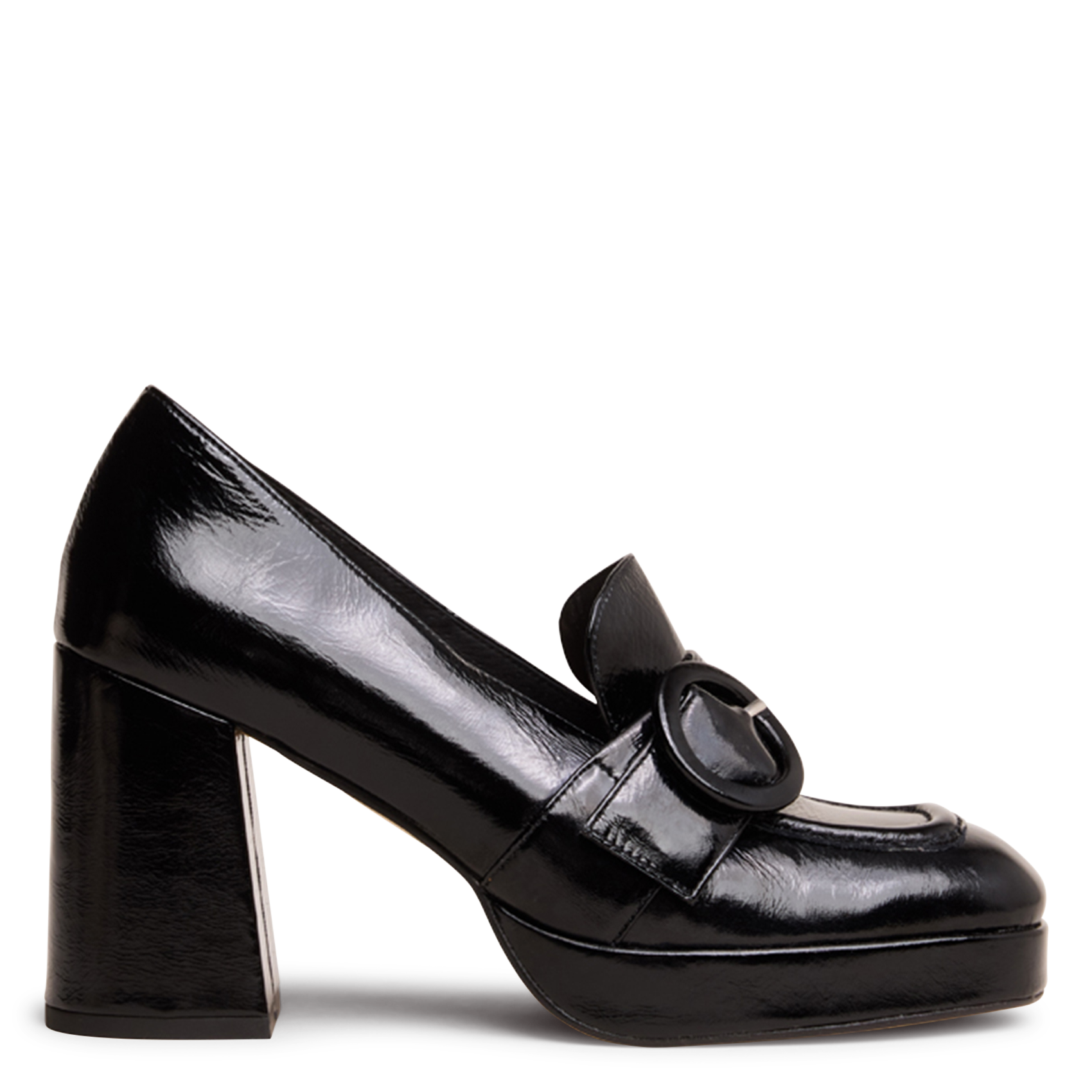 Mocassins en cuir vernis JONAK Noir