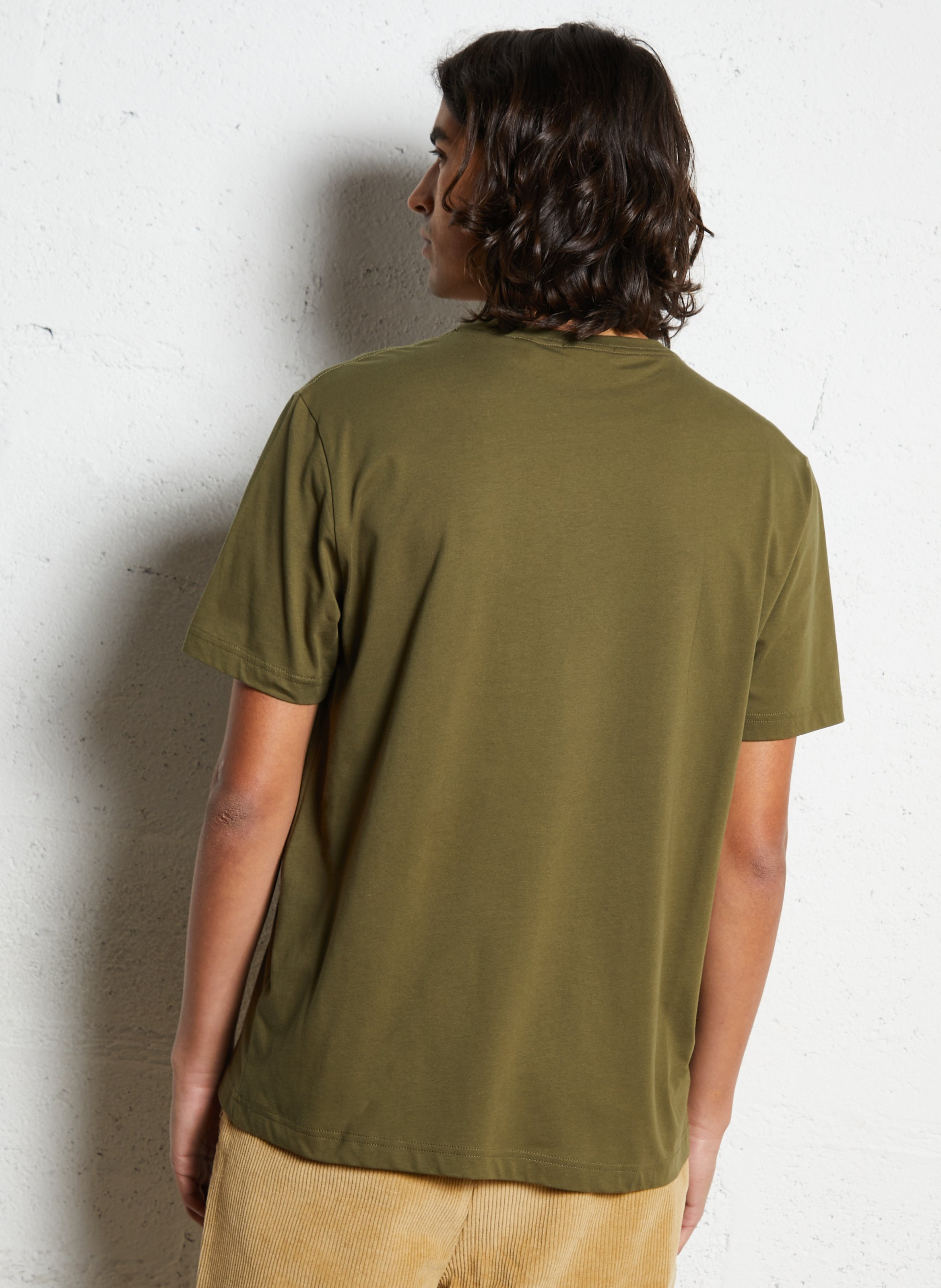 Straight cotton round-neck T-shirt GANT Green