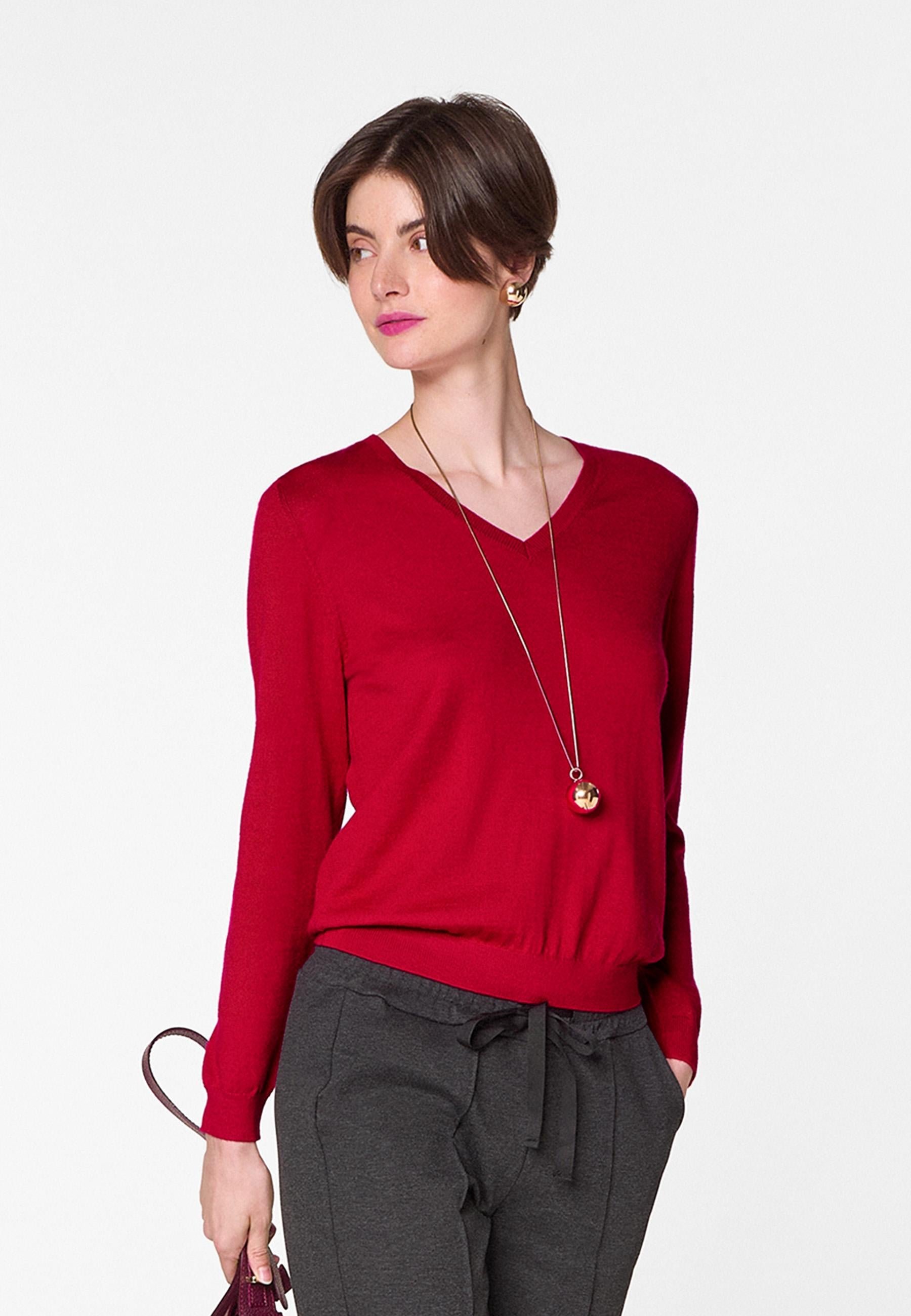 Bunelle wool V-neck sweater RODIER Red