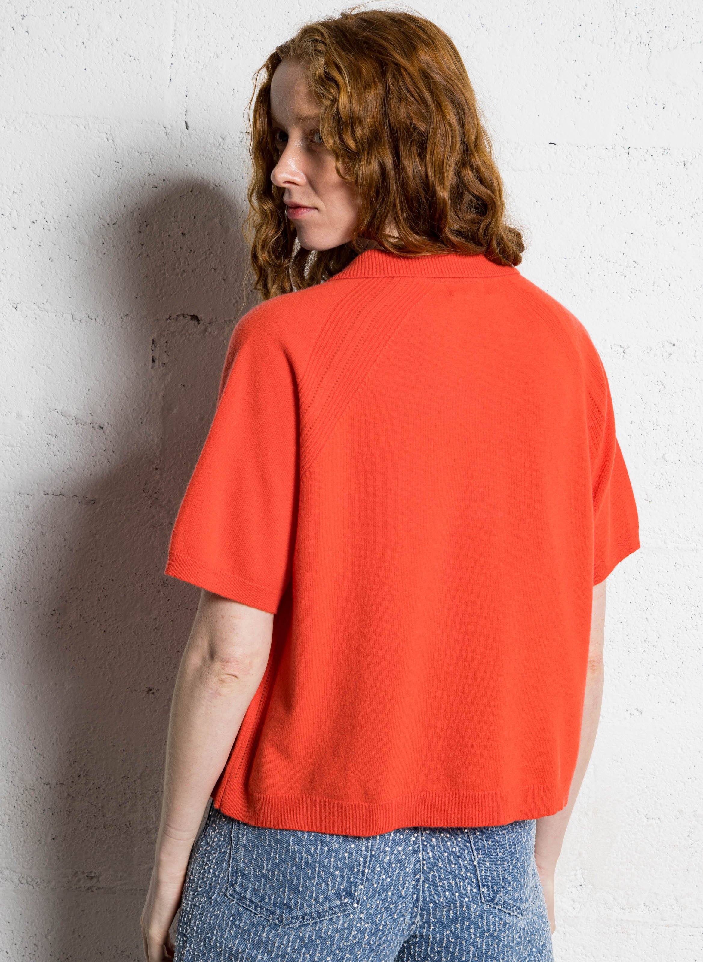 Pull ample uni en laine SUNCOO Rouge