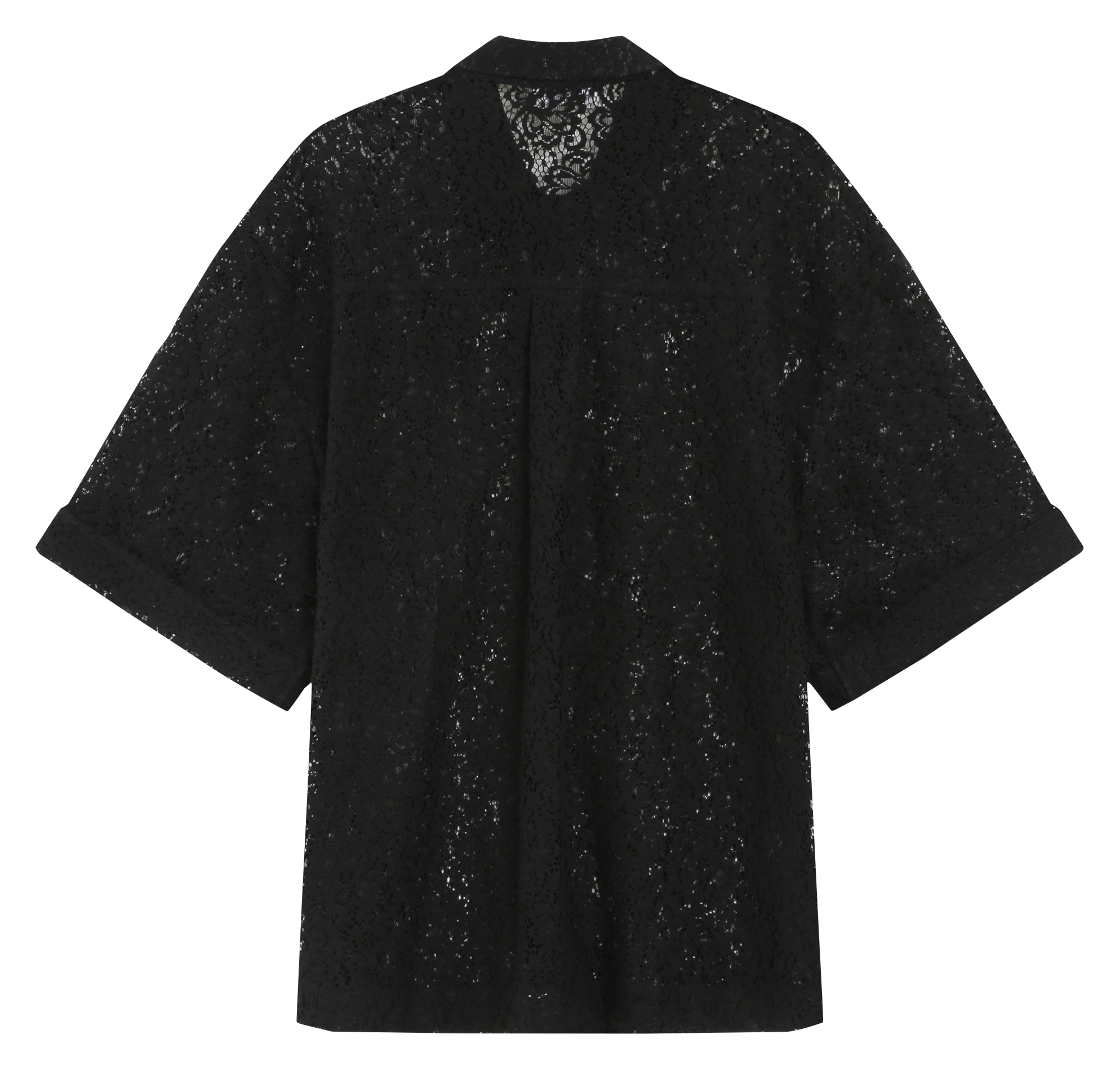 Chemise col classique en dentelle GRACE ET MILA Noir