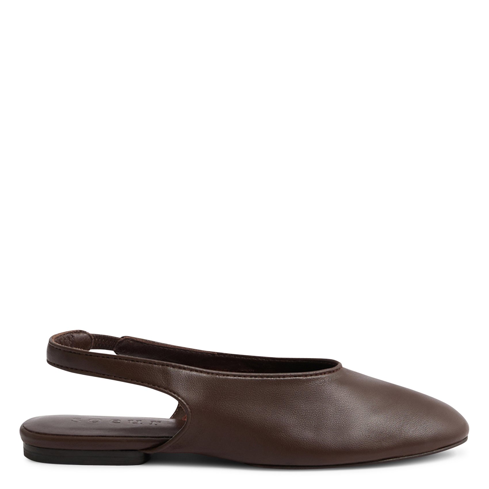 Slingbacks plats en cuir  SOEUR Marron