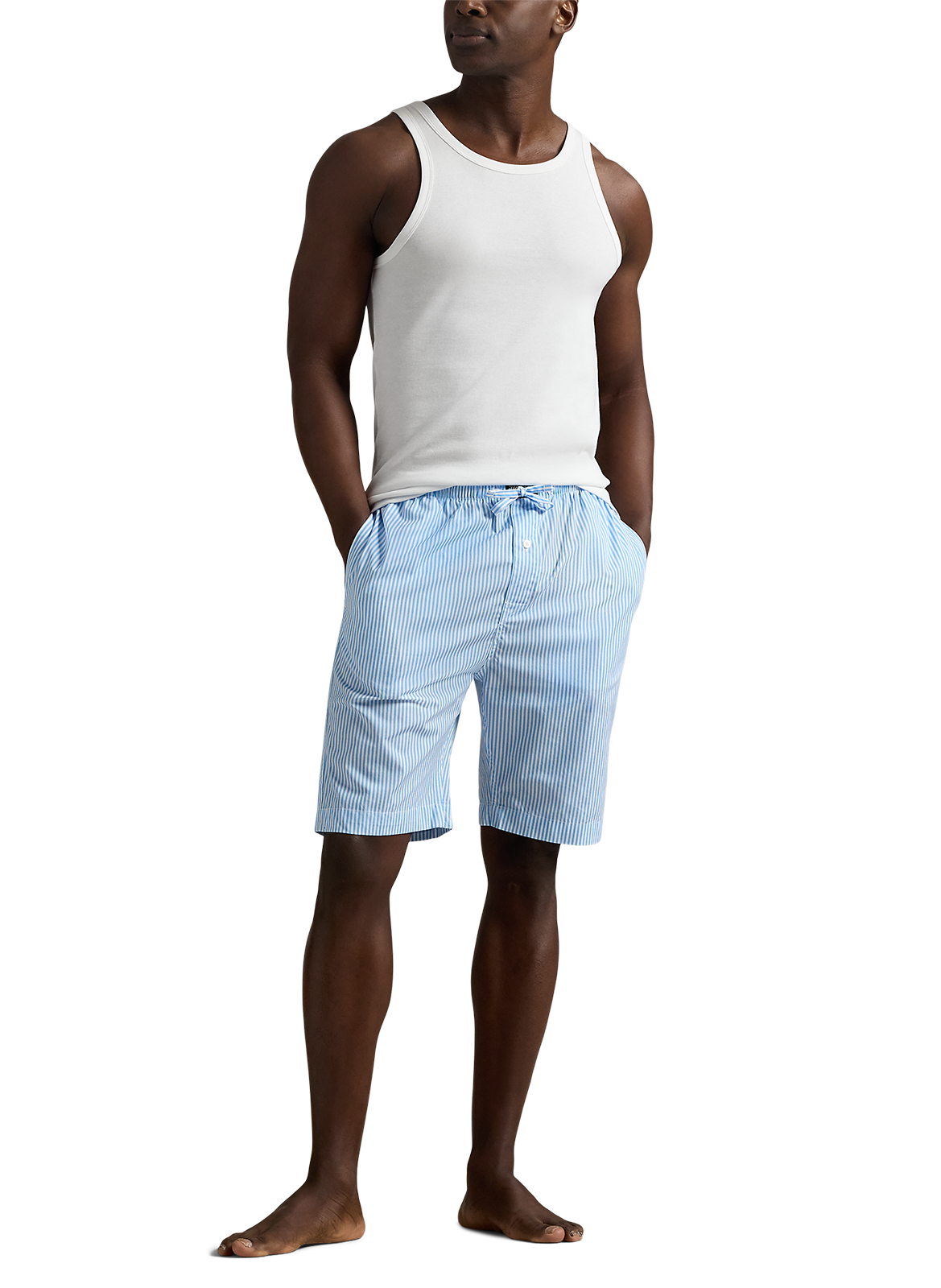 Gestreepte katoenen pyjamashort POLO RALPH LAUREN Blauw