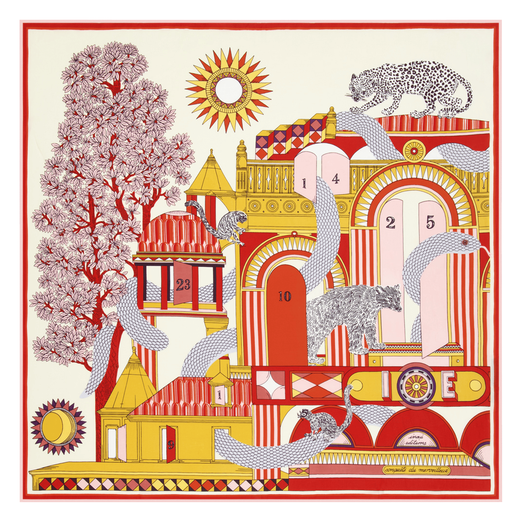 Carré imprimé en coton et soie INOUI EDITIONS