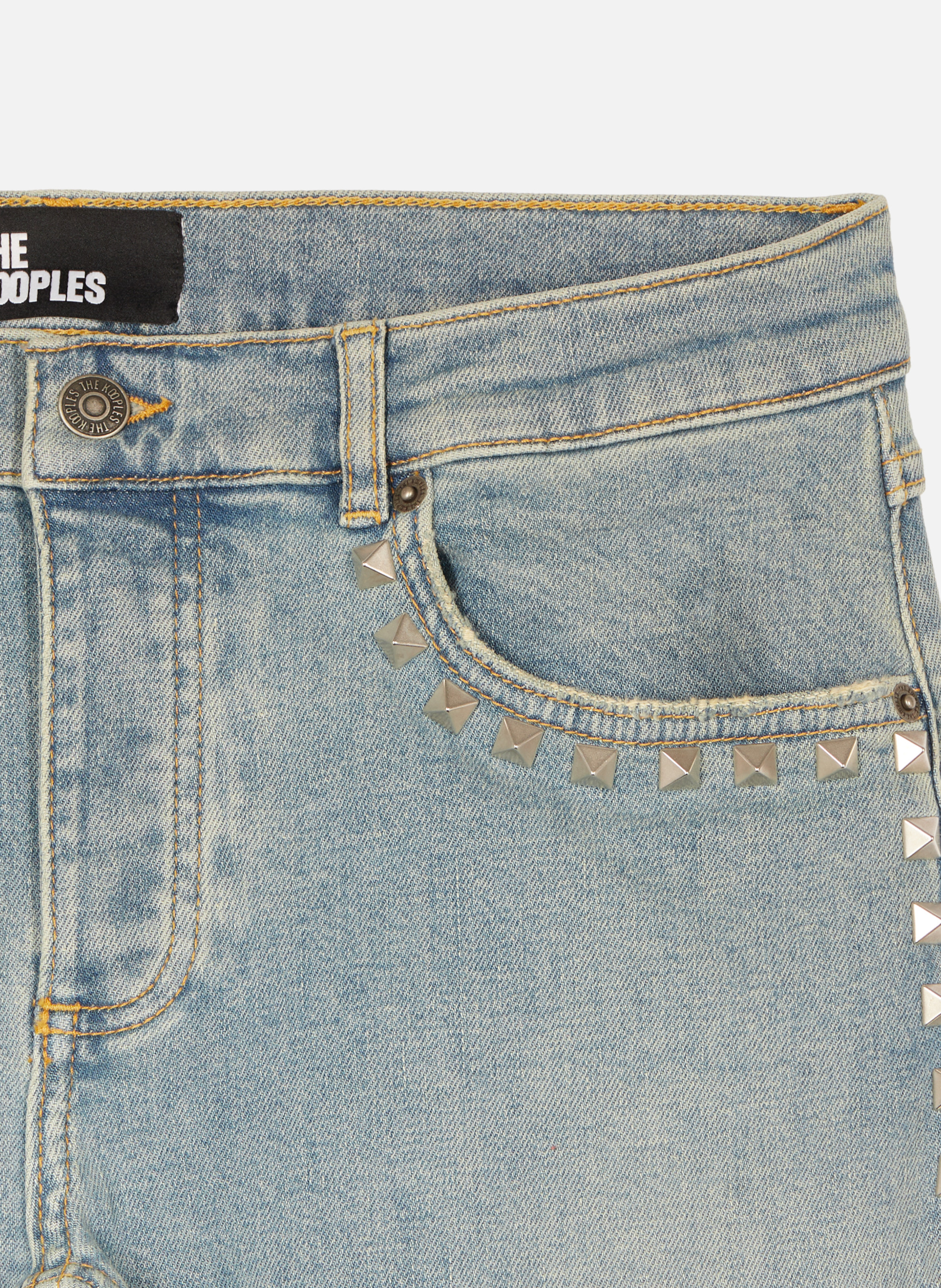 Slim fit long jeans with studs. THE KOOPLES Blue