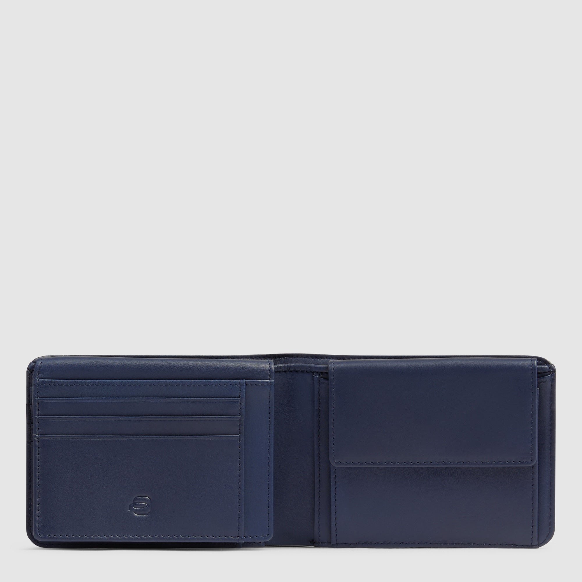 Men's wallet with ID card holder flap PIQUADRO Blue