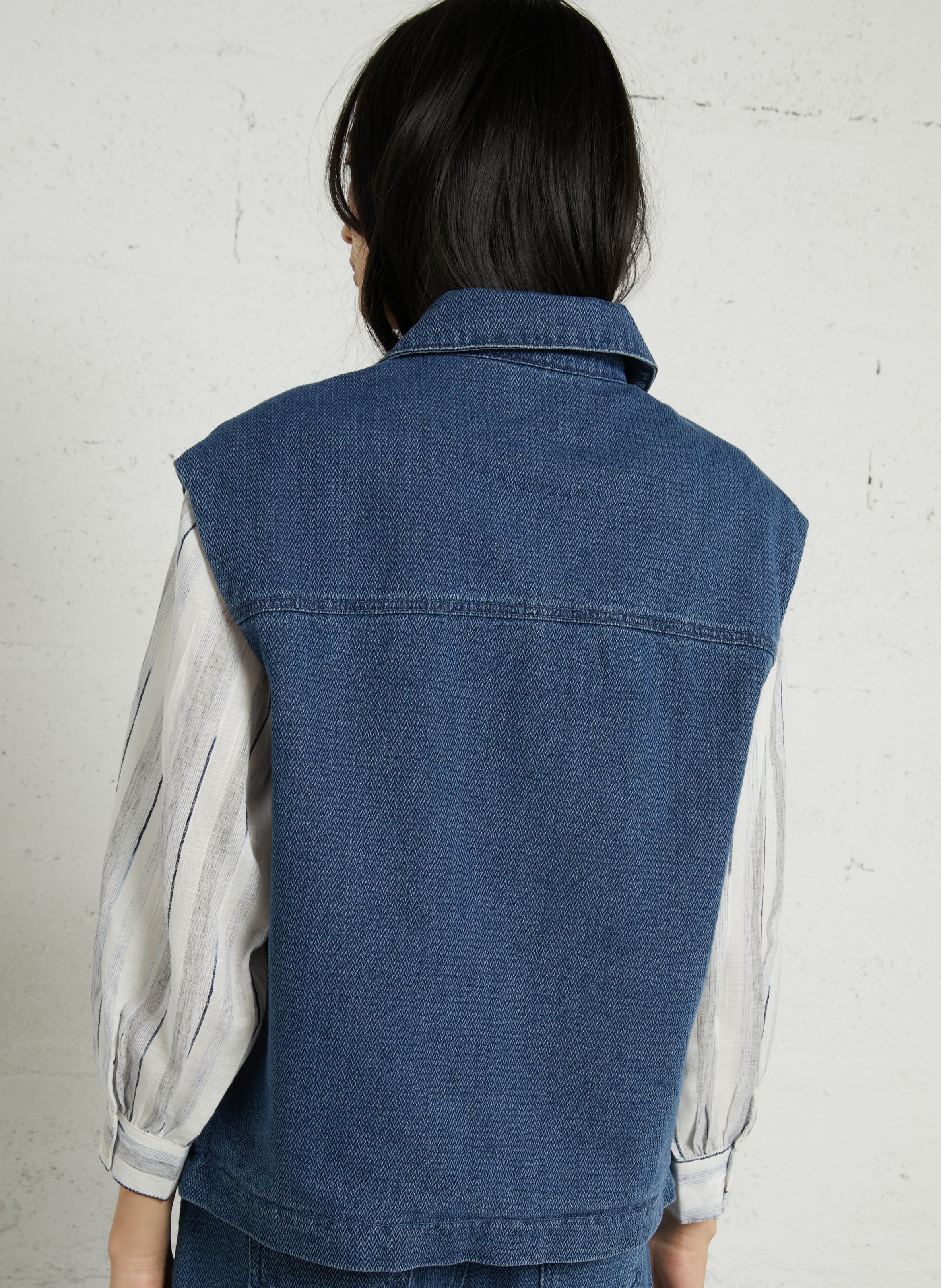 Veste sans manches en tweed LA PETITE ETOILE Bleu