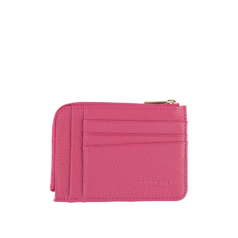 Portefeuille en cuir de vachette Rose