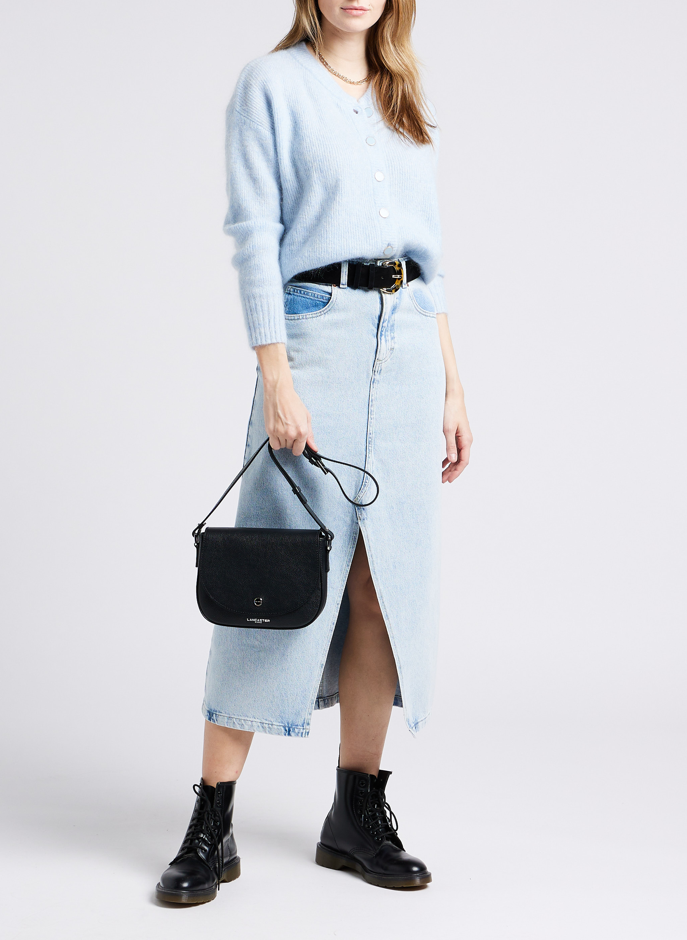 Umhängetasche aus Leder LANCASTER PARIS Schwarz