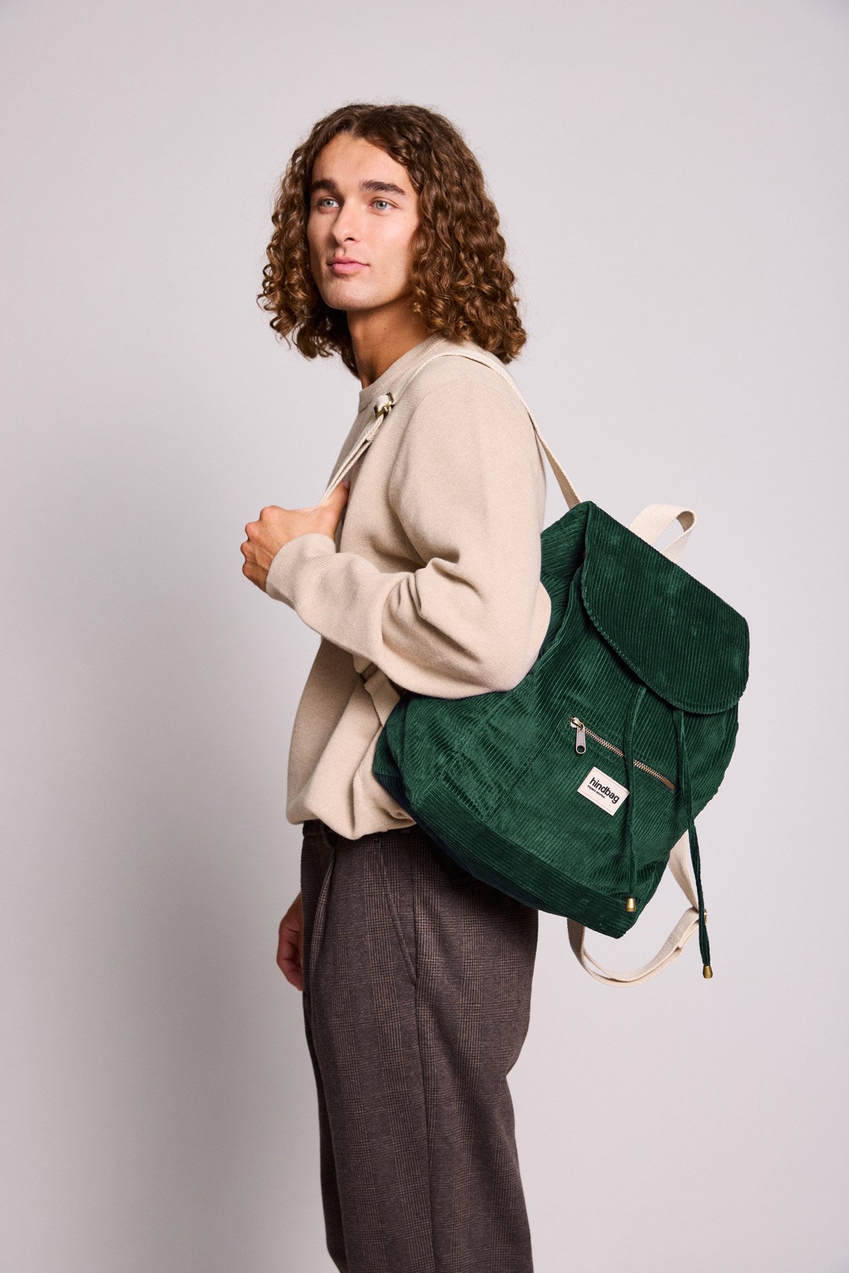 Cotton backpack HINDBAG Green