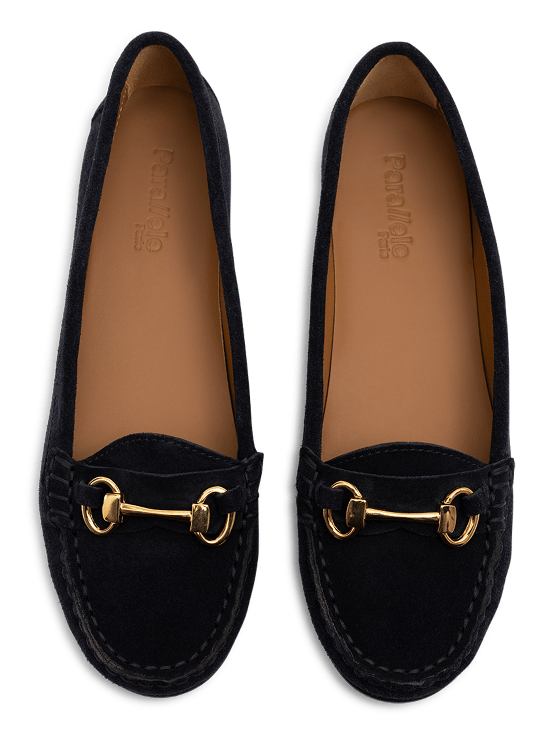 Navy suede leather loafers PARALLELE PARIS Blue