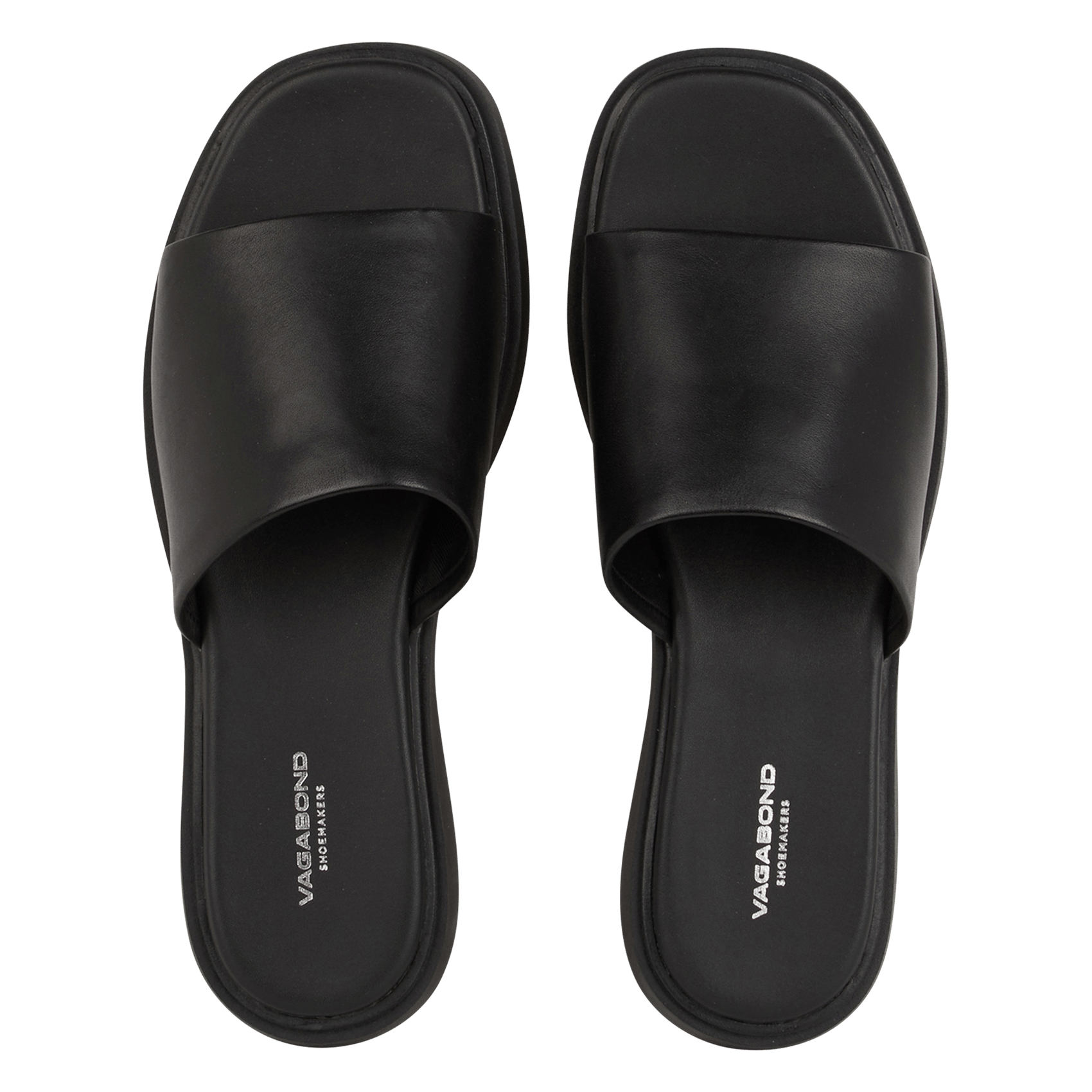 Leather wedge mules VAGABOND Black