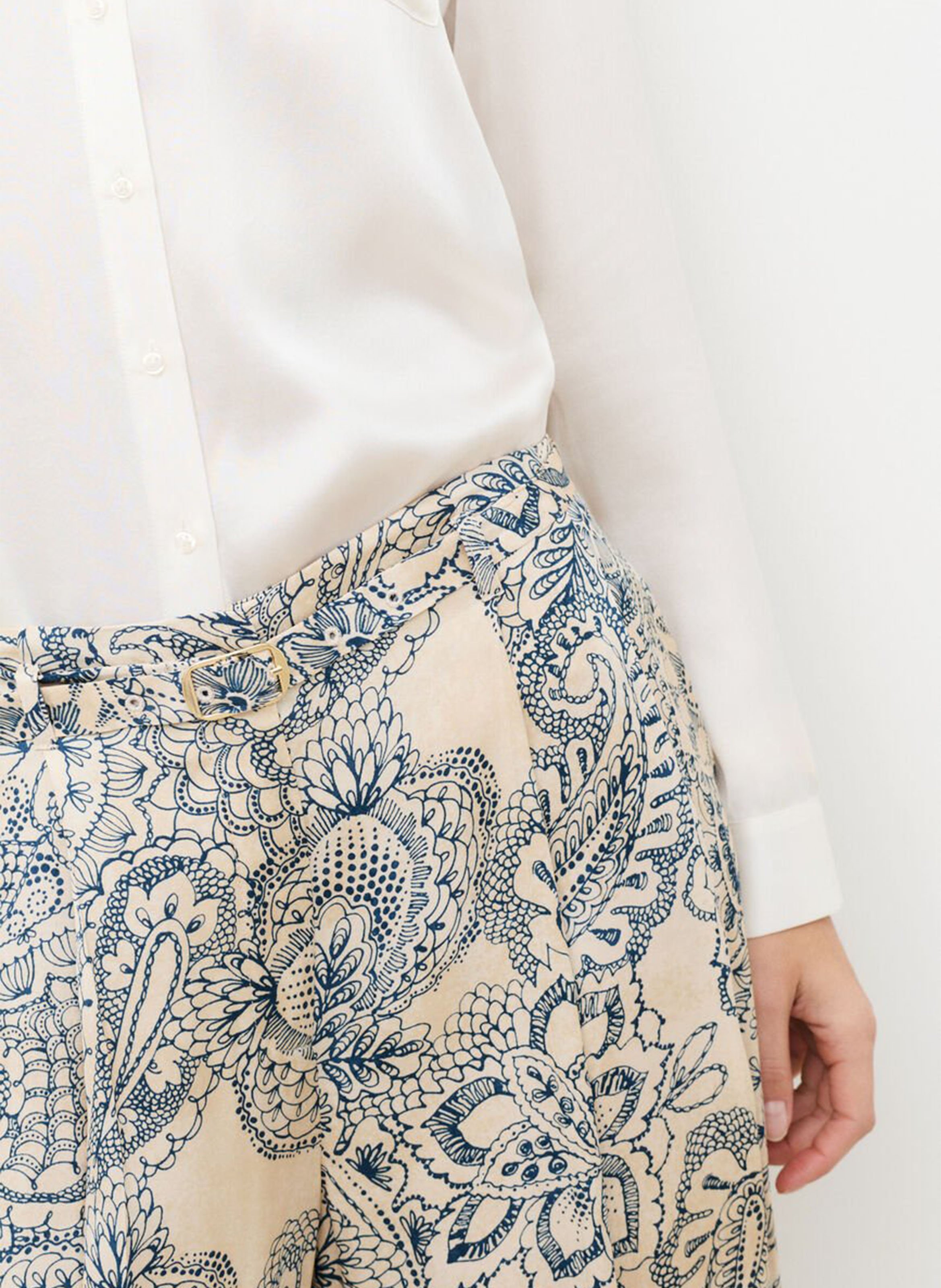 Pantalon large imprimé CAROLL Beige