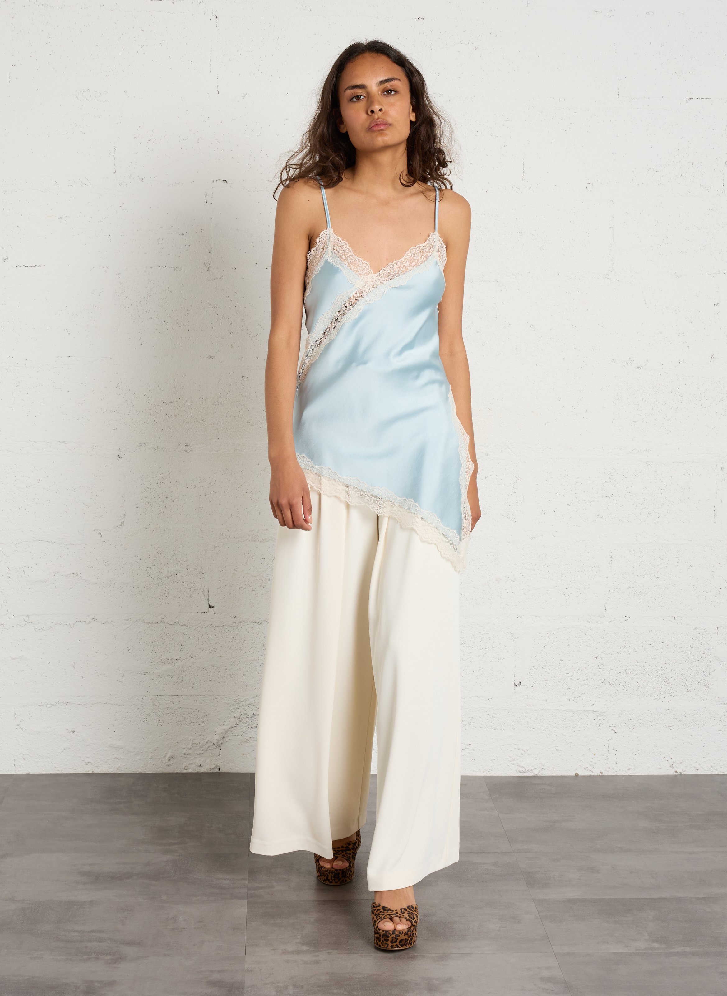 Leoparden High Heel Sandalen aus Veloursleder COSMOPARIS Beige