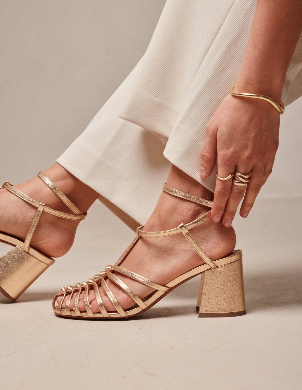 Heeled sandals ODAJE Golden