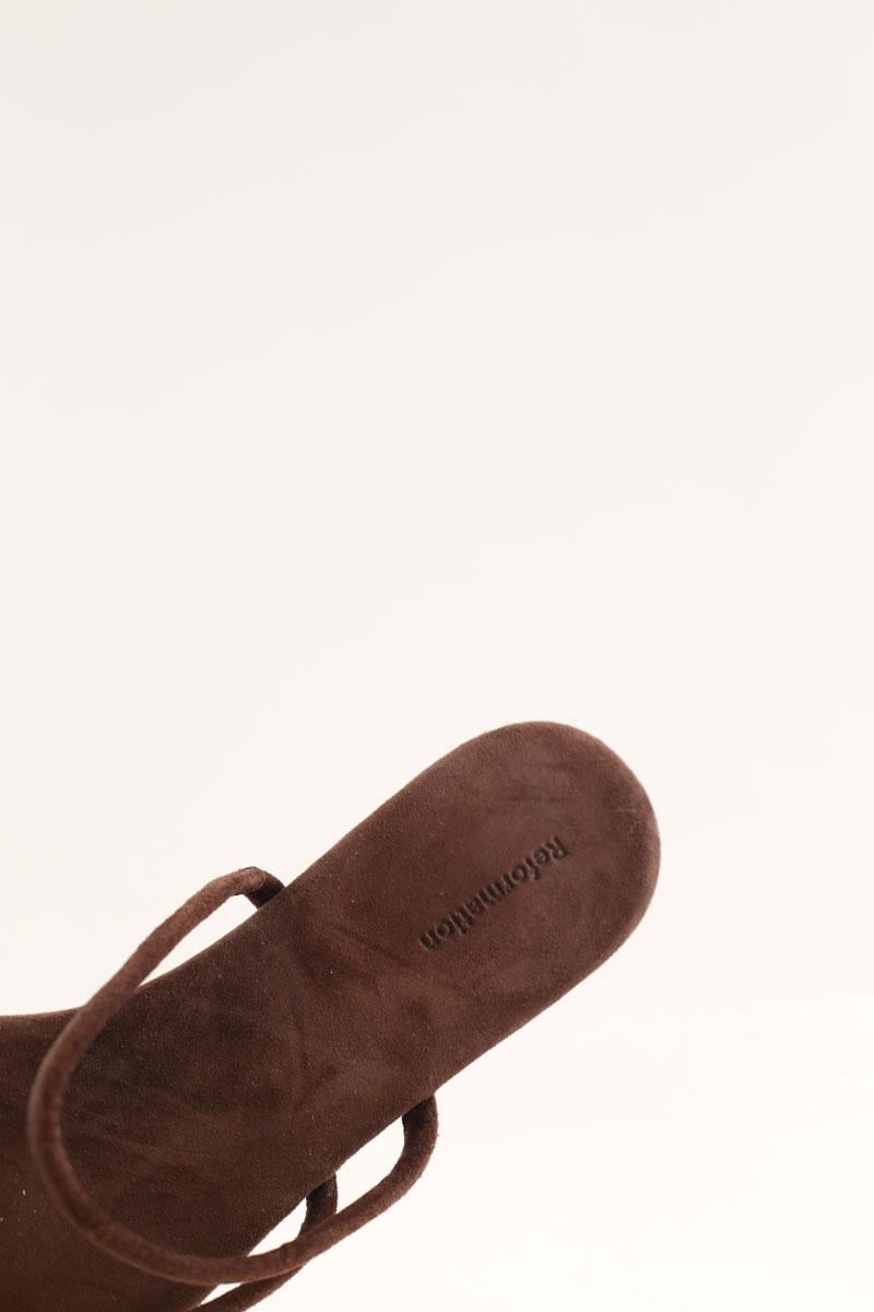 Faux leather sandals REFORMATION - Seconde Main Brown