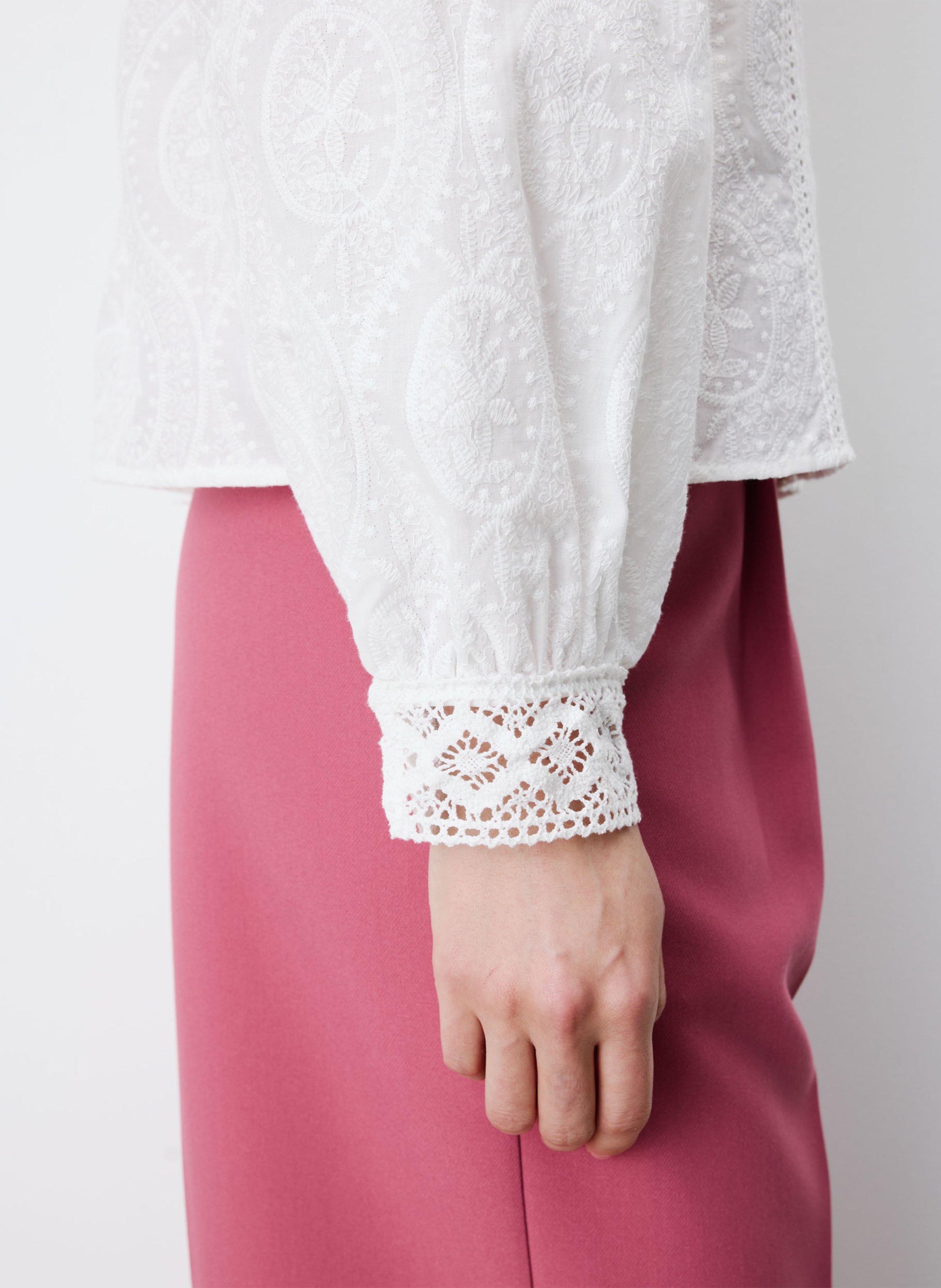 Blouse droite en coton GRACE ET MILA Blanc