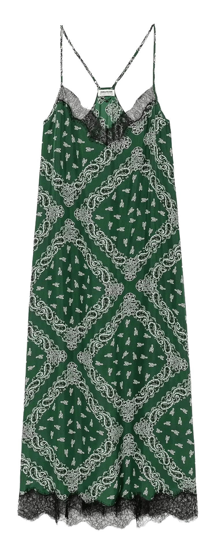 Langes Seidenkleid mit Print ZADIG&VOLTAIRE Grun