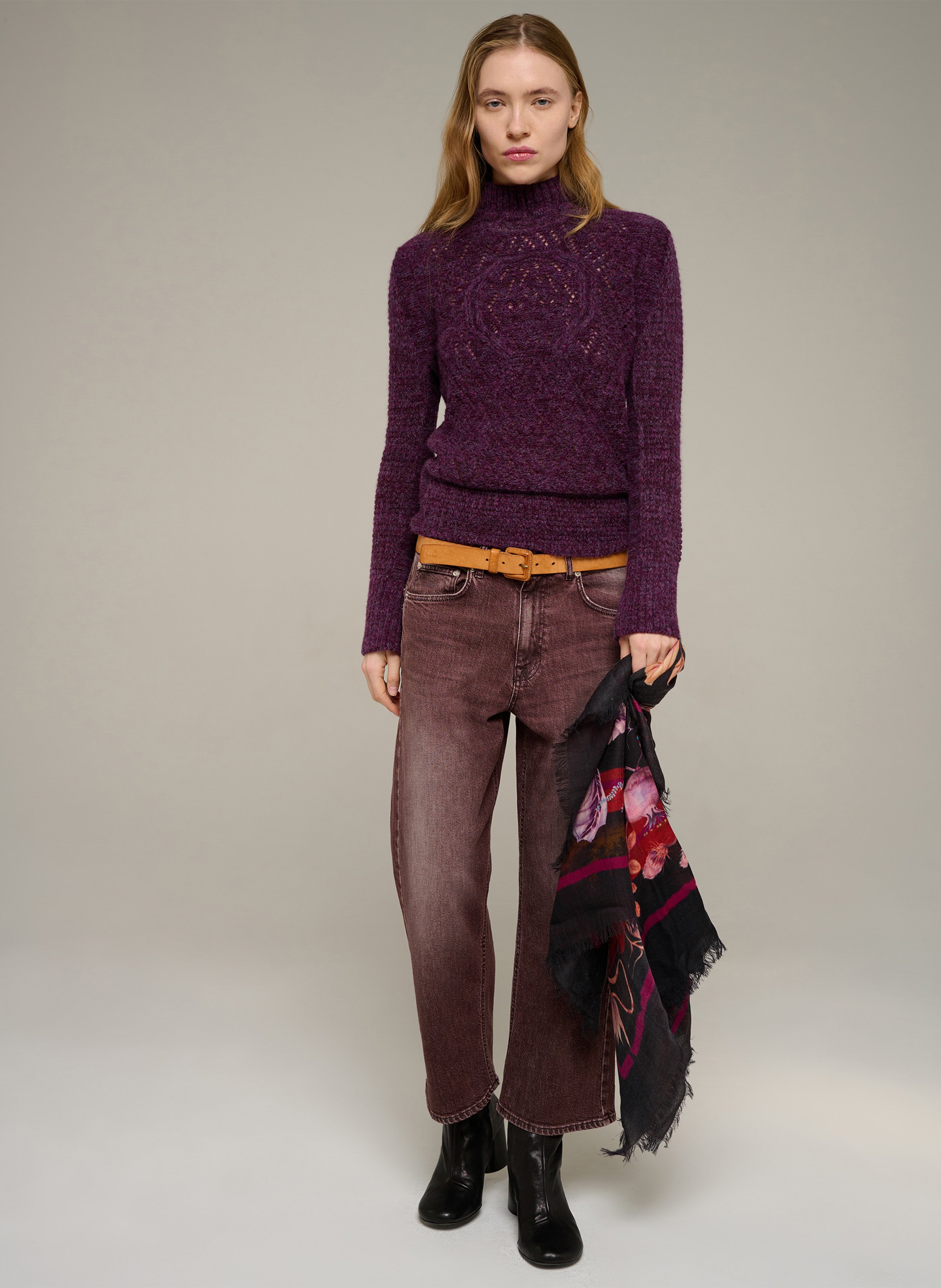 Pull moulant en laine mélangée | Braun COTELAC Damen