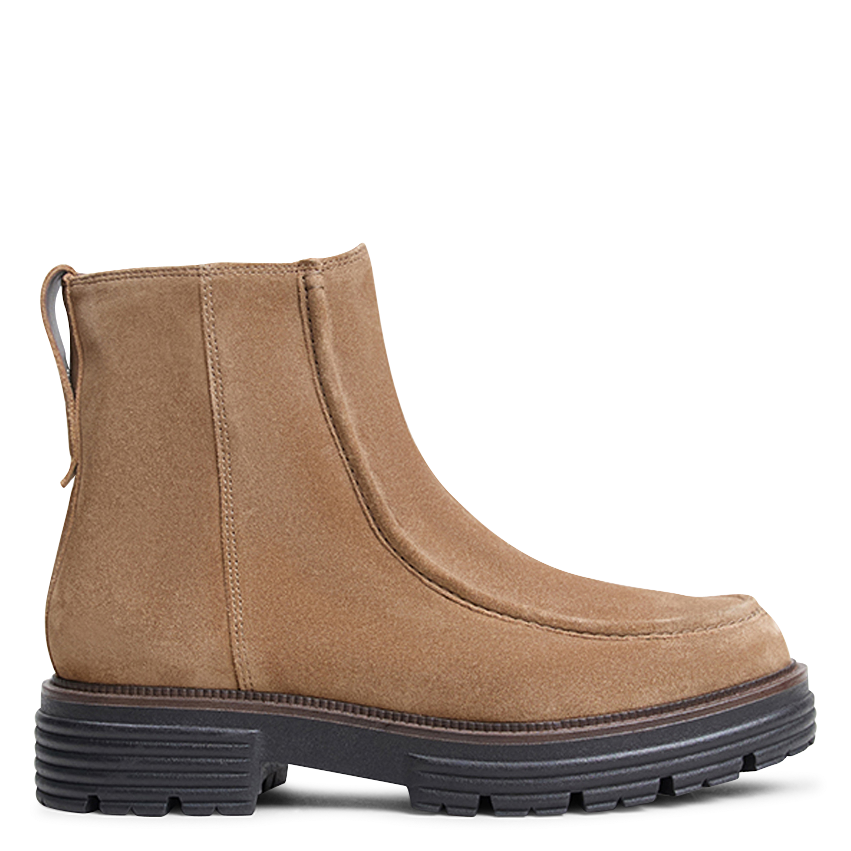 Ronde suède enkellaarsjes JONAK Beige