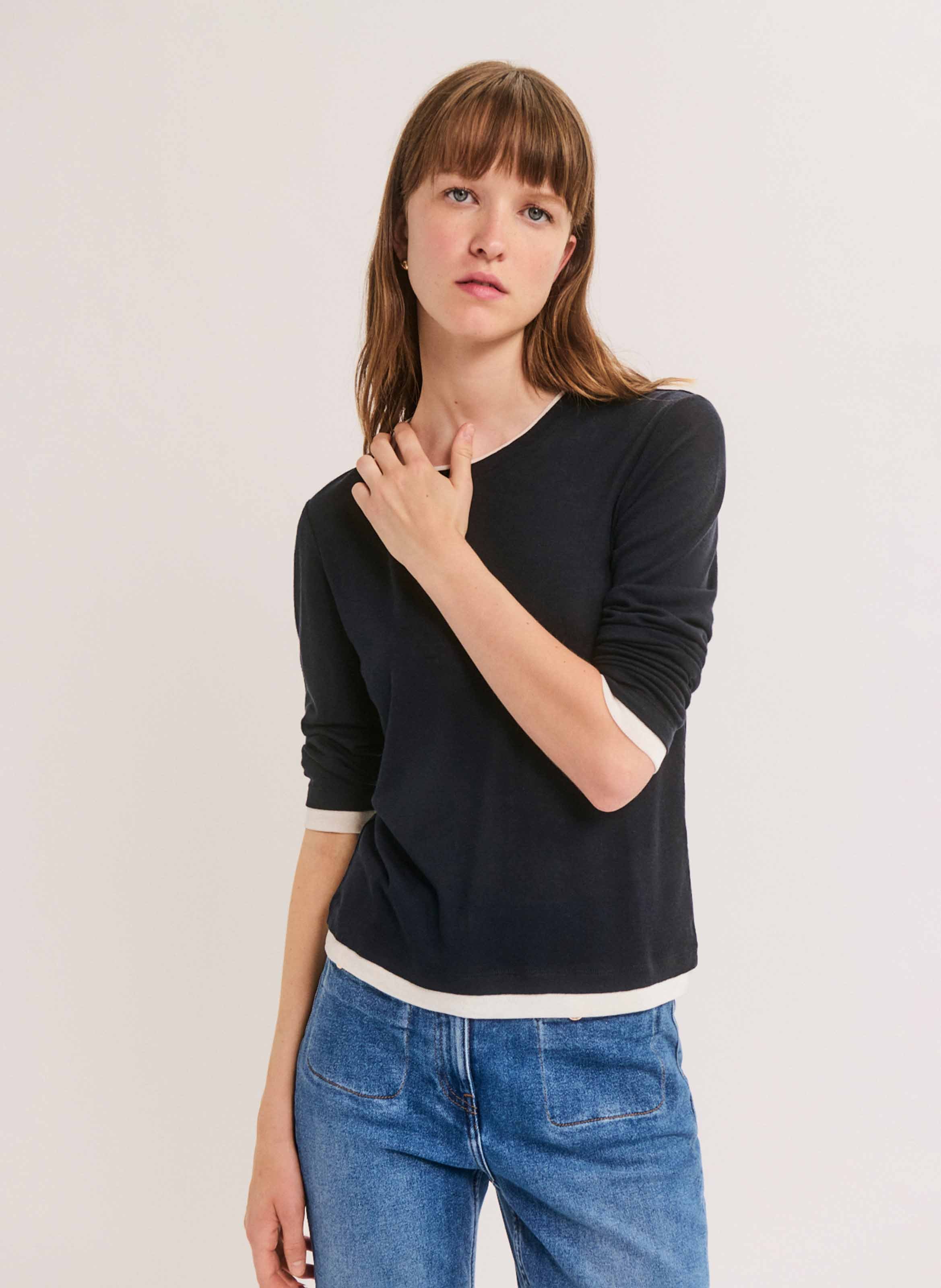 Straight-cut round-neck T-shirt PABLO Blue