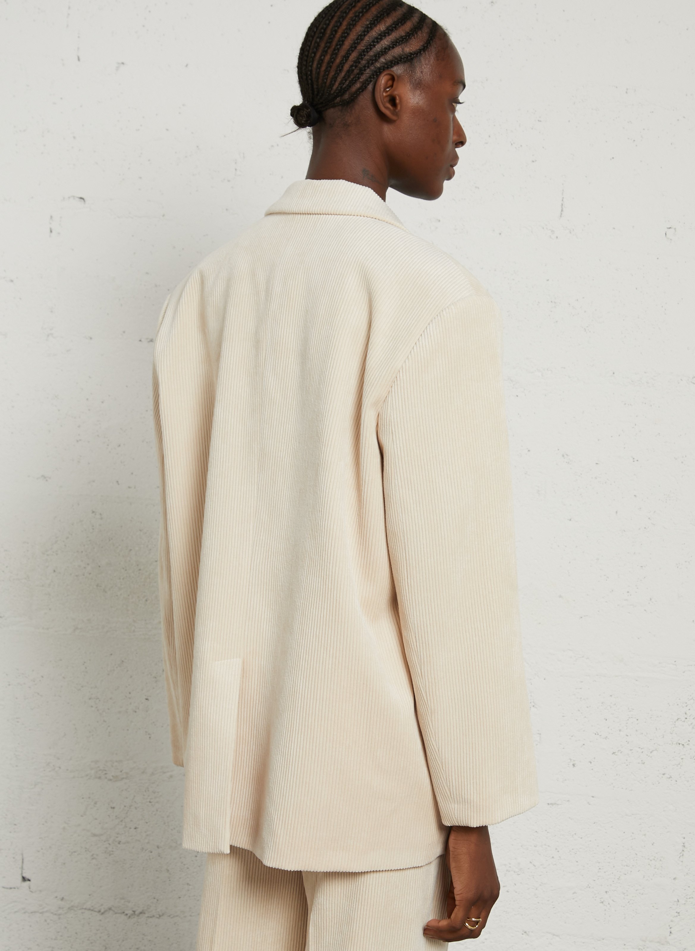 Veste tailleur oversize en velours côtelé IMPERIAL Blanc