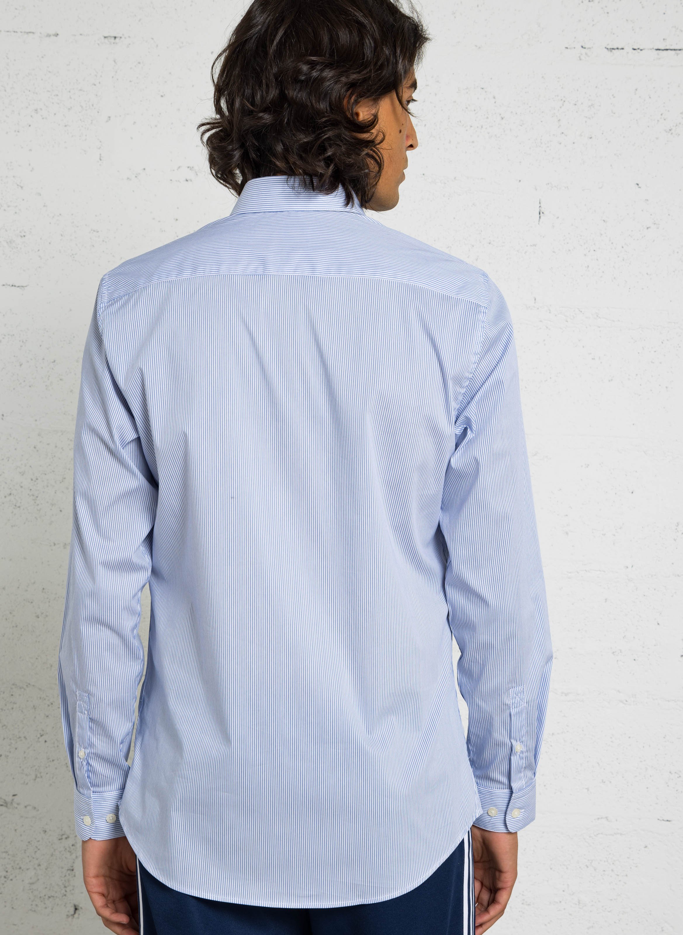 Chemise rayée col classique en coton AU PRINTEMPS PARIS Bleu