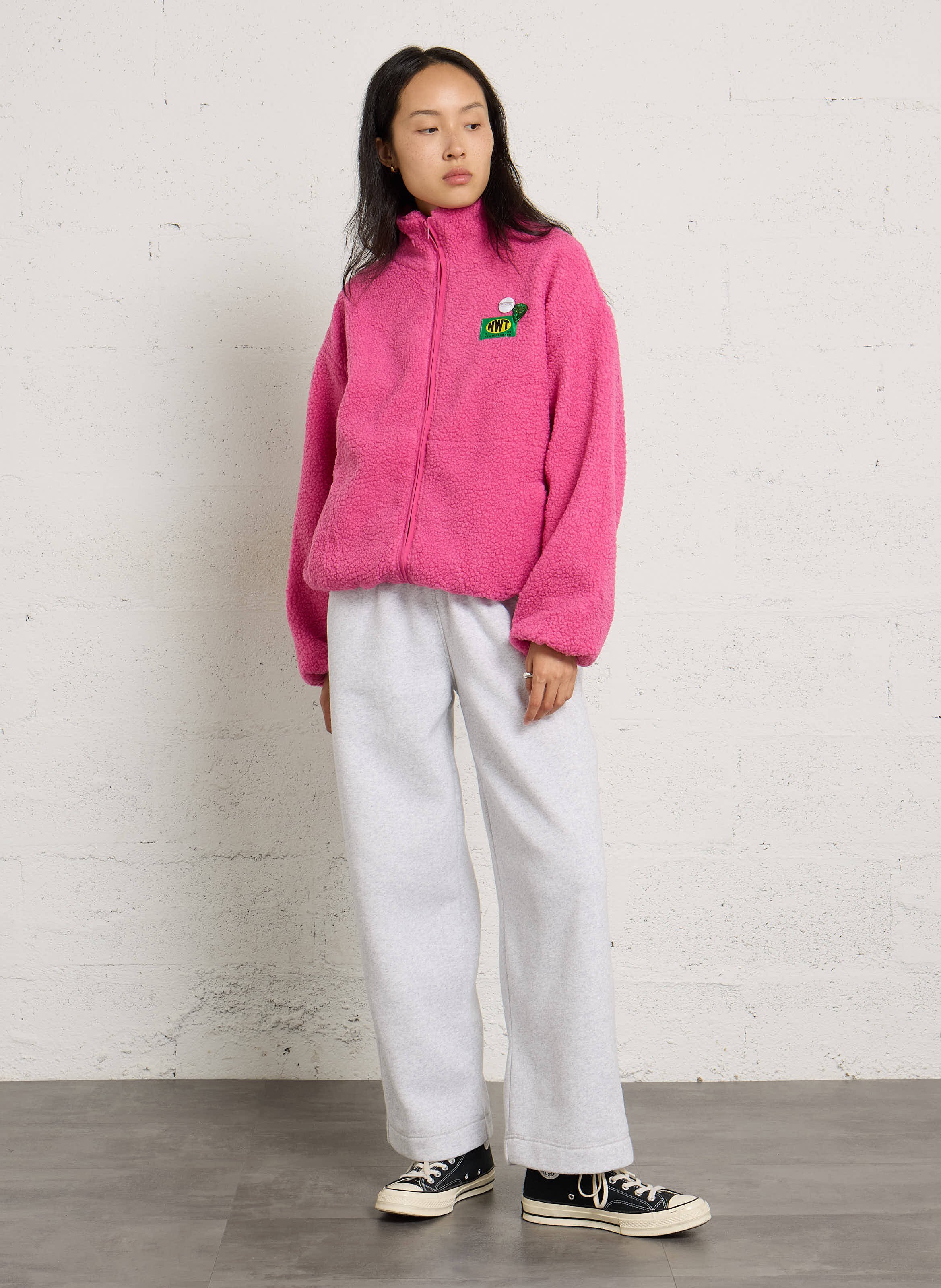 Veste zippée col montant  NEWTONE Rose