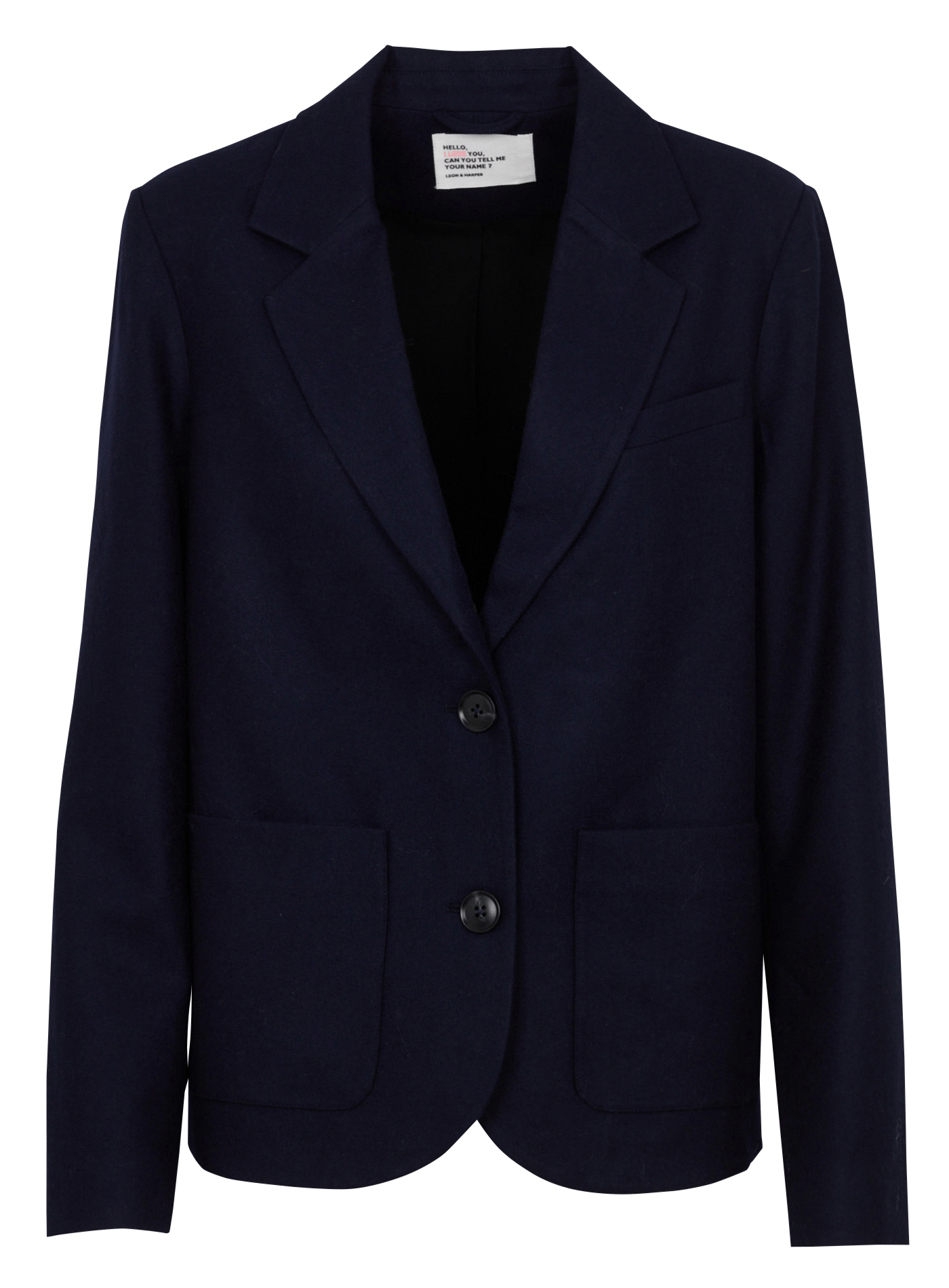 Gerade geschnittener Wollmix-Blazer LEON & HARPER Blau