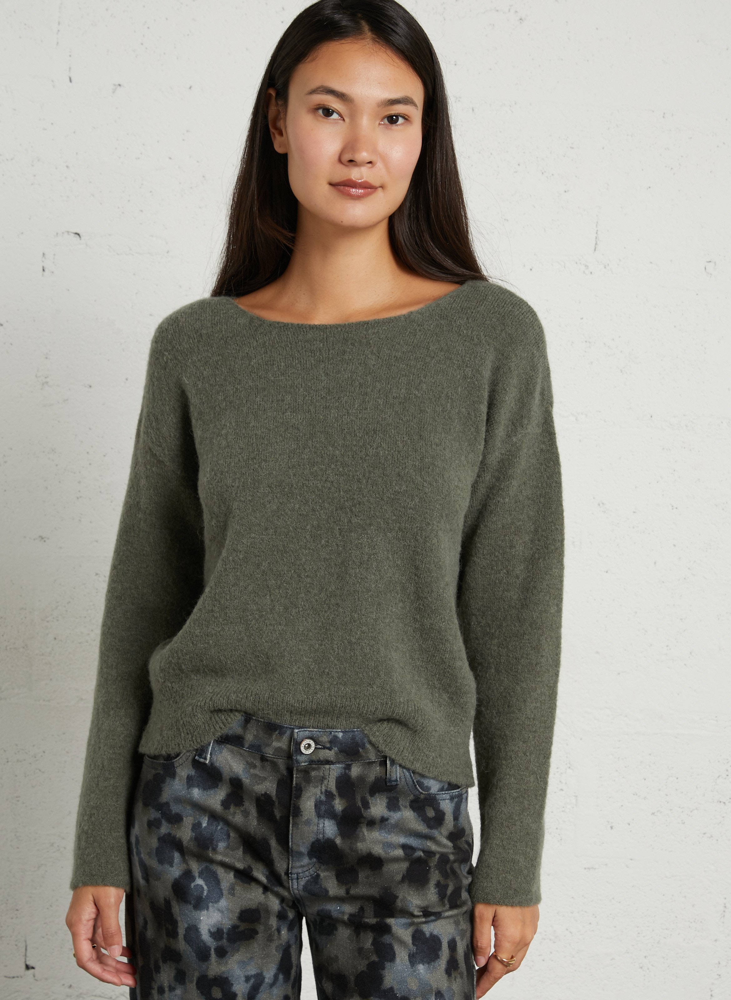 Oversized wool-blend sweater MAISON ANJE Khaki