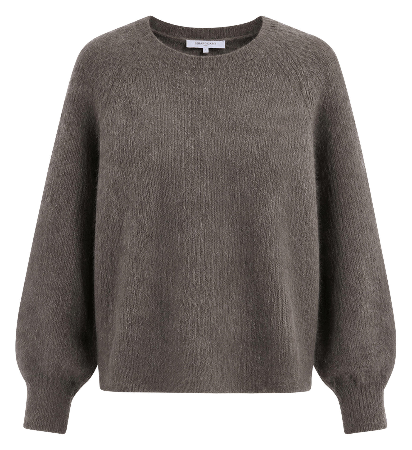 Pull droit col rond en laine mélangée RIYA Bronze