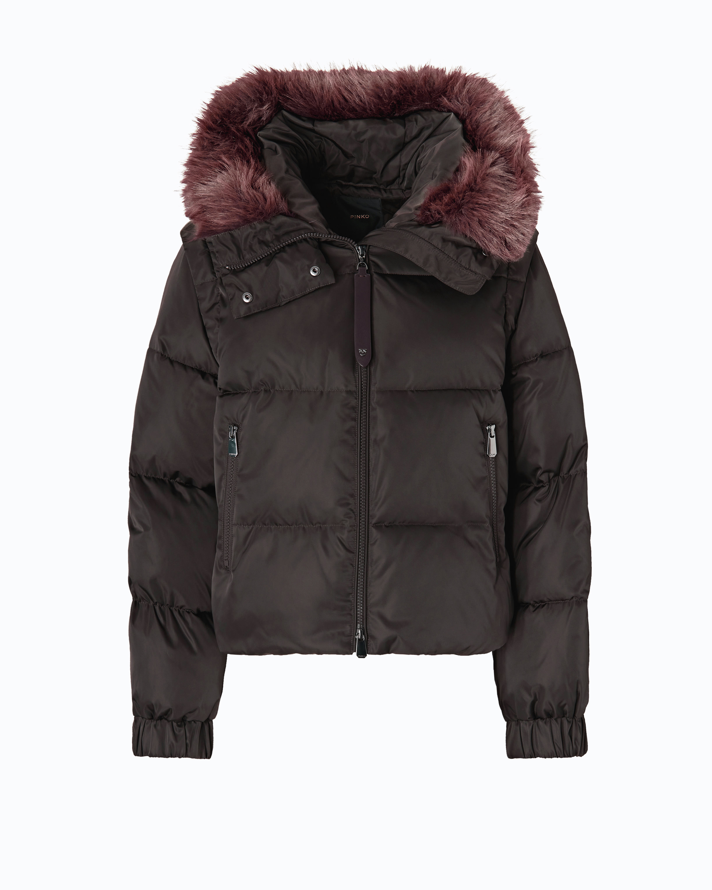 Doudoune courte à manches amovibles PINKO Marron