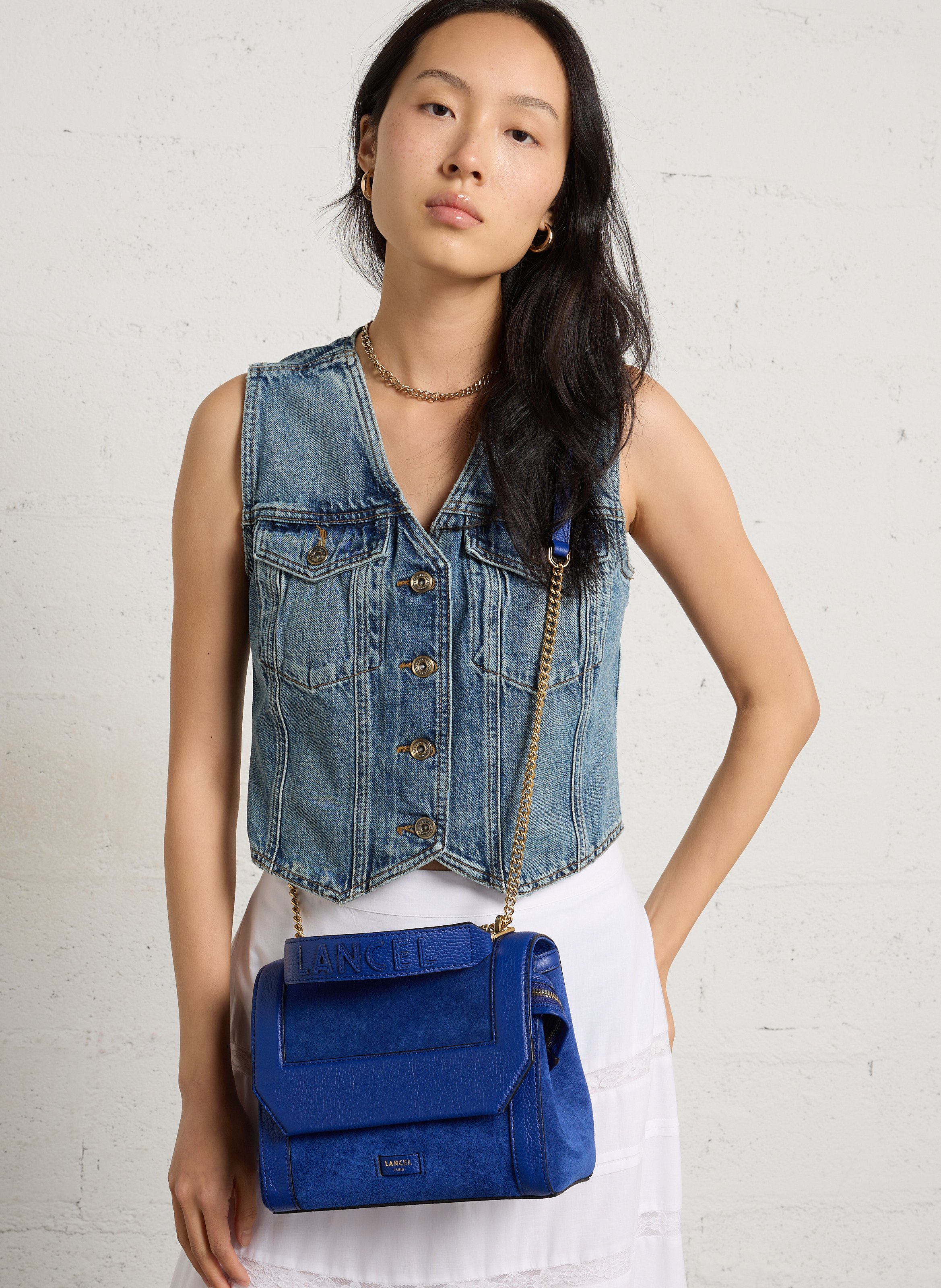 Umhängetasche aus Leder mit Umschlag LANCEL Blau