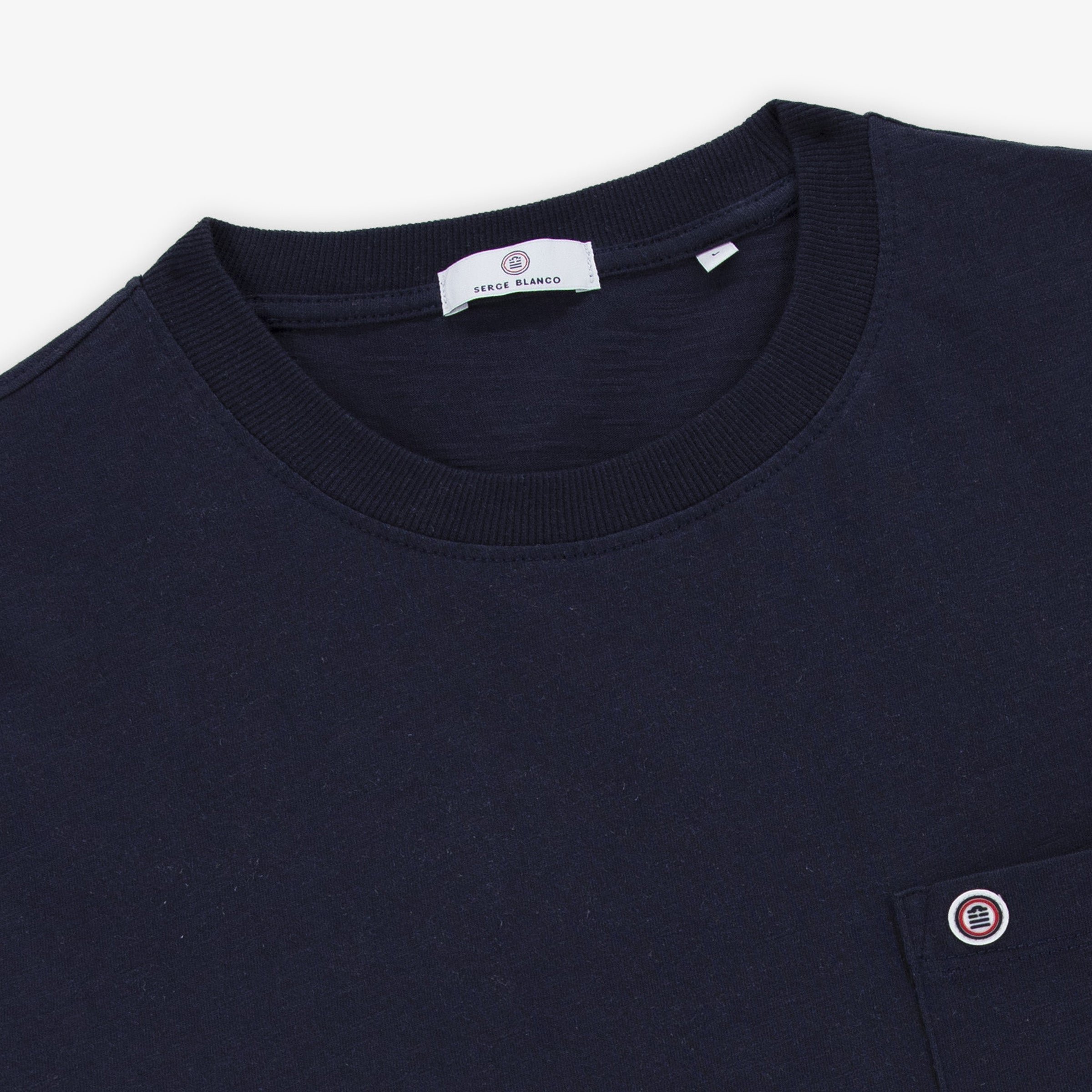 Short-sleeved slub cotton T-shirt SERGE BLANCO Blue