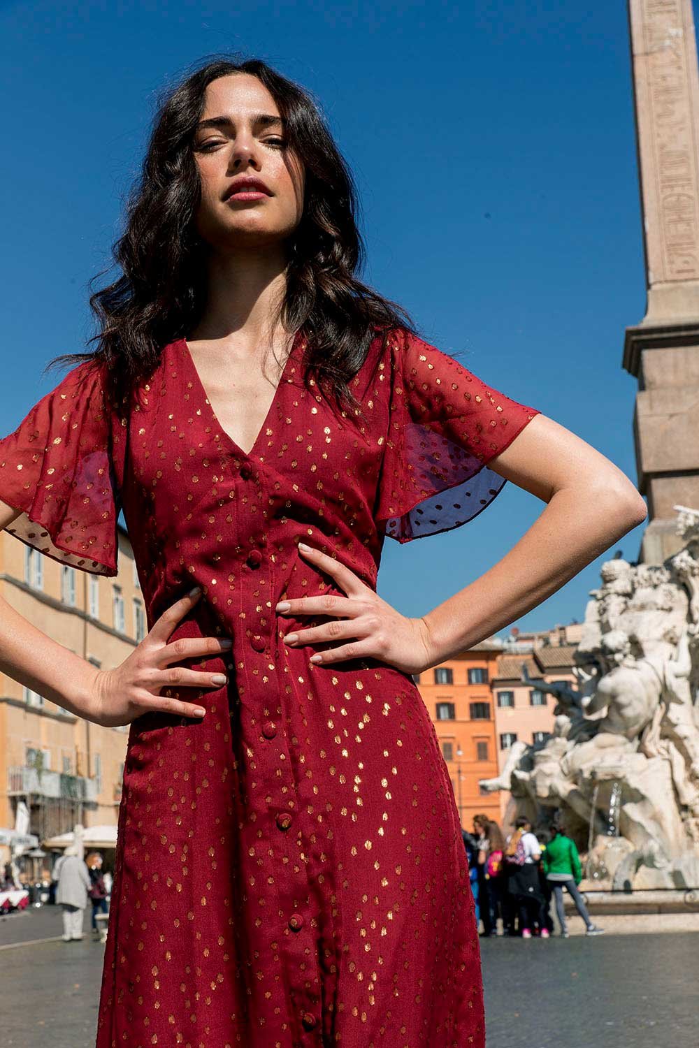 Robe longue MAISON LEMOINE - Seconde main Rouge