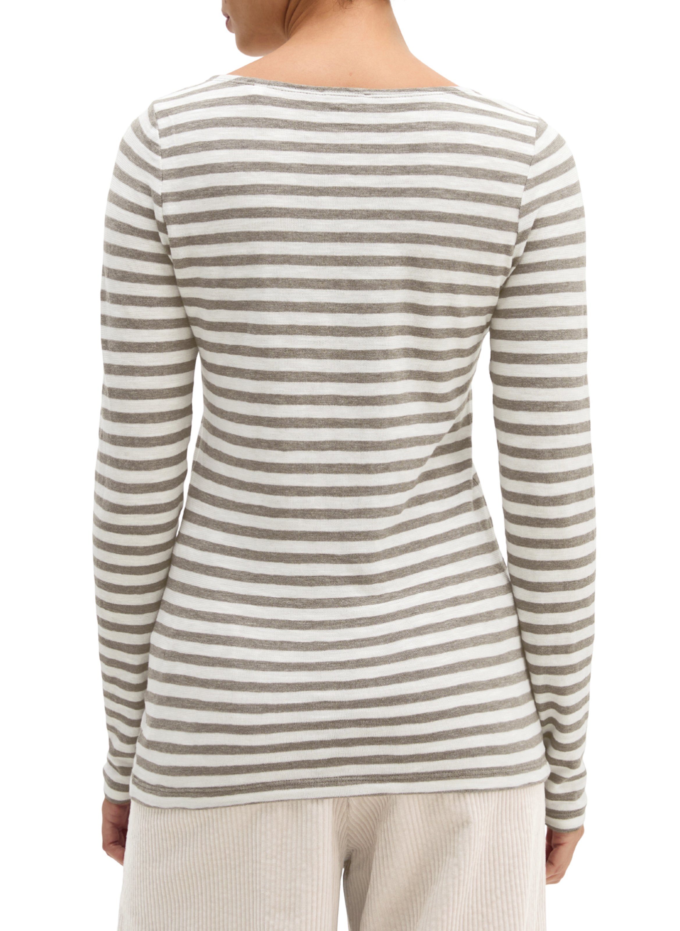 Tee-shirt moulant à rayures en coton MARC O'POLO Gris