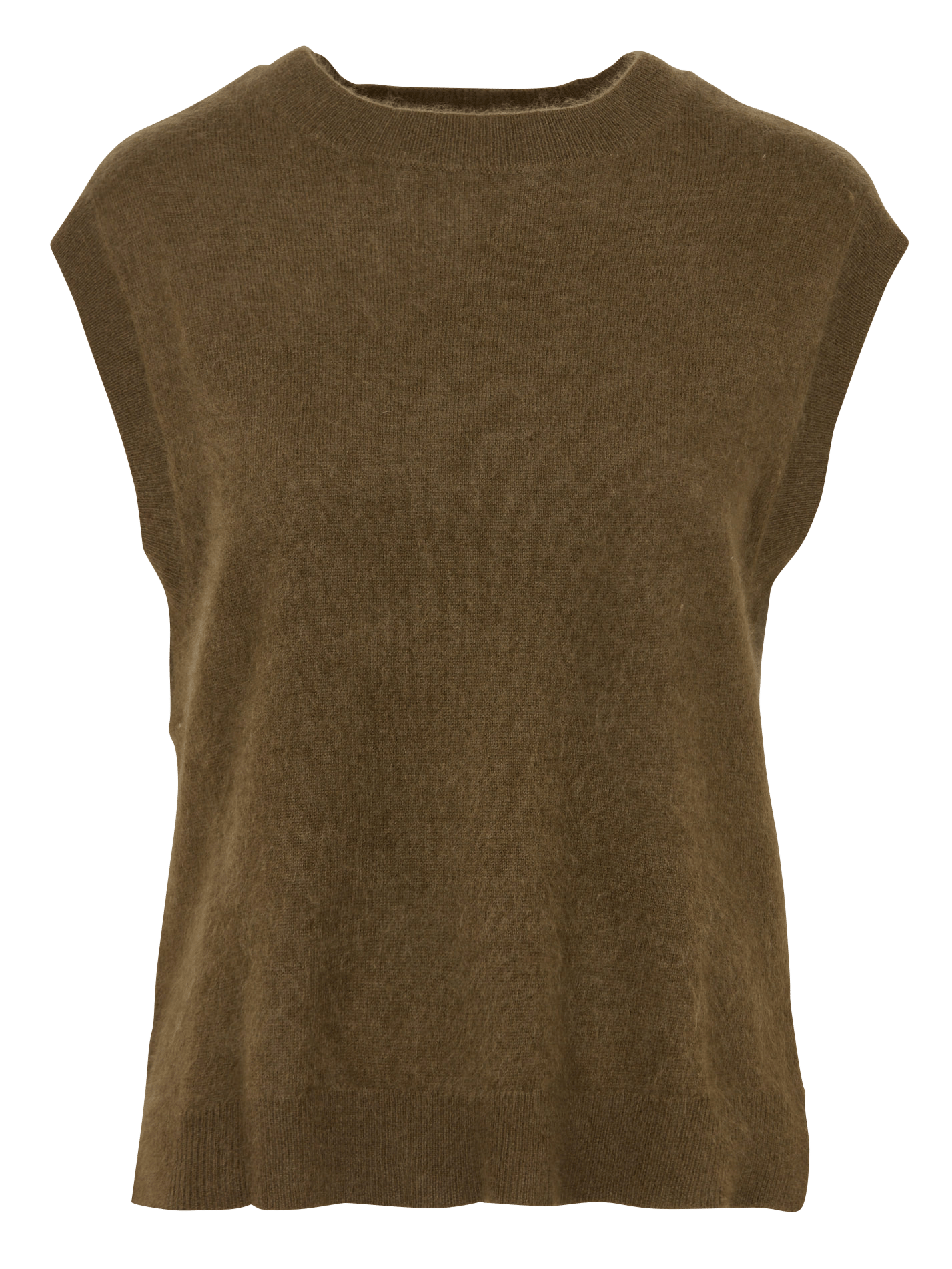 Straight sleeveless crew-neck sweater in wool and cashmere SUD EXPRESS