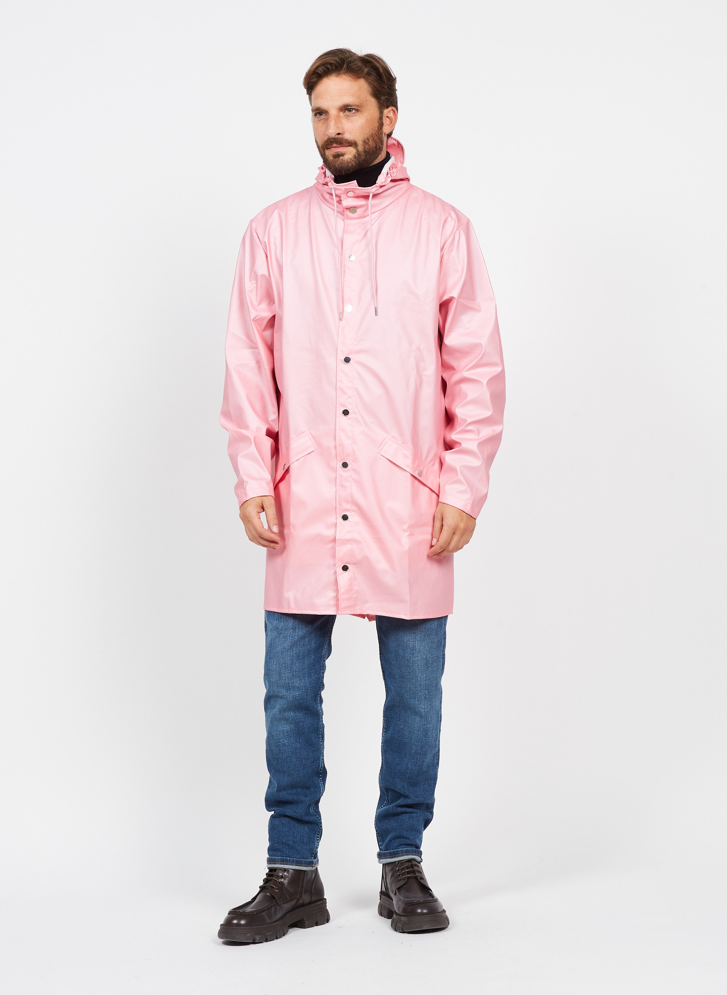 pink rain jacket mens